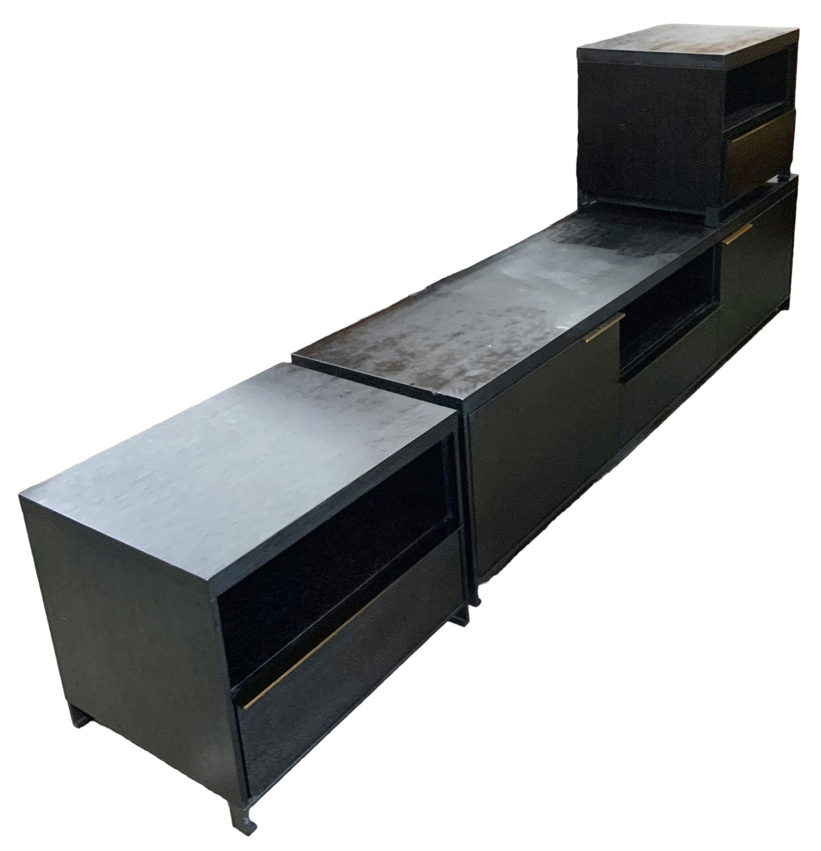 Modern Dark Wood Credenza & Nightstand Set. (1 of 1)