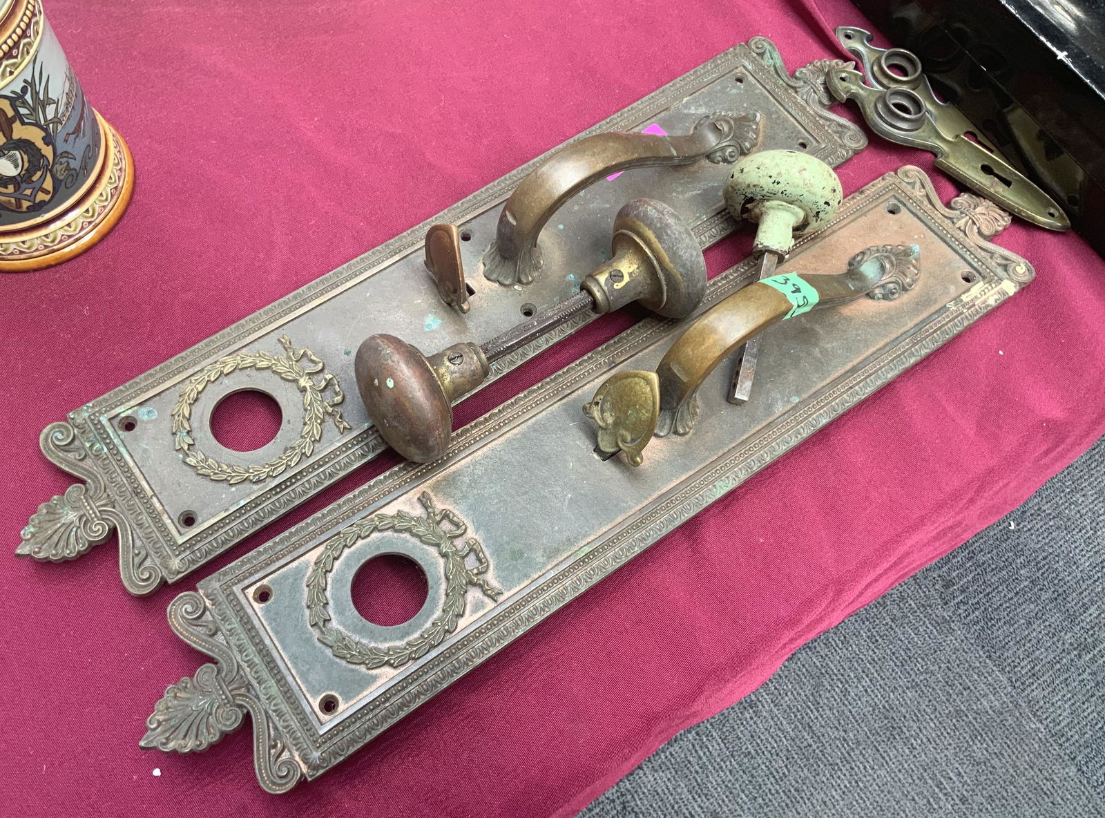 Pair of Antique Bronze Door Handles, etc. (1 of 1)