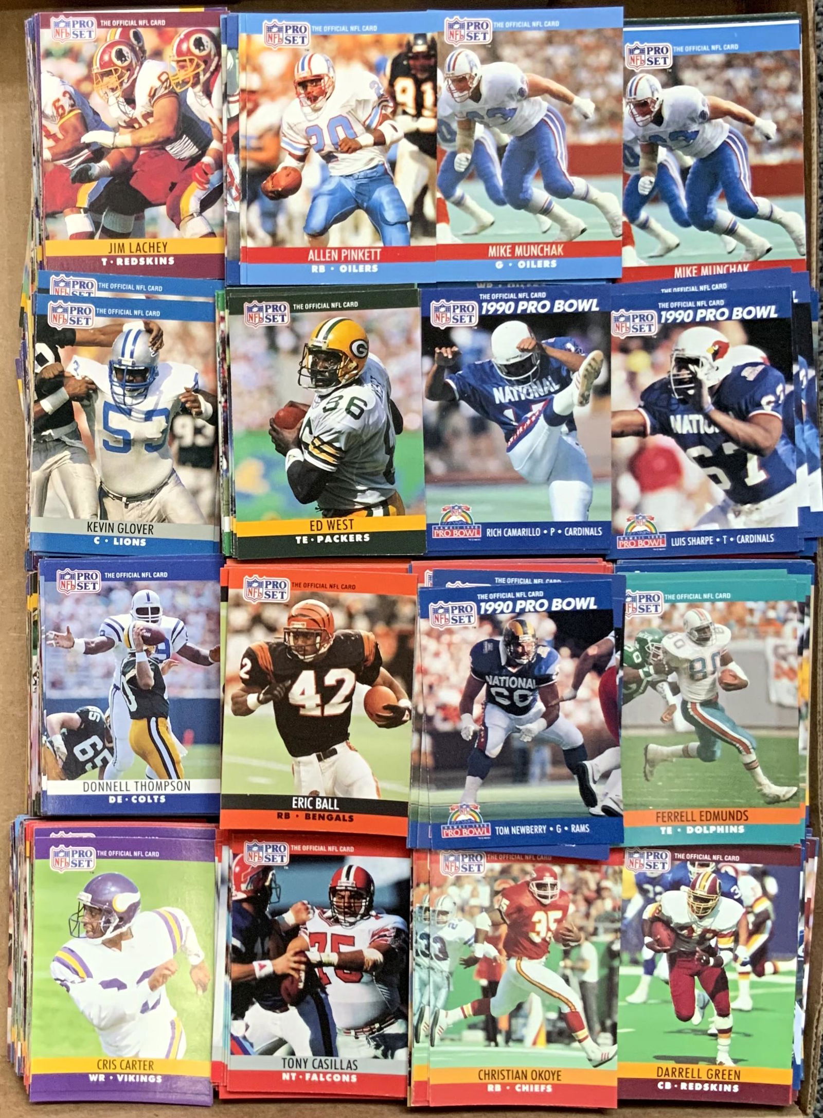 Lot of 1990 NFL Pro Set Cards- Over 2,300. (1 of 1)