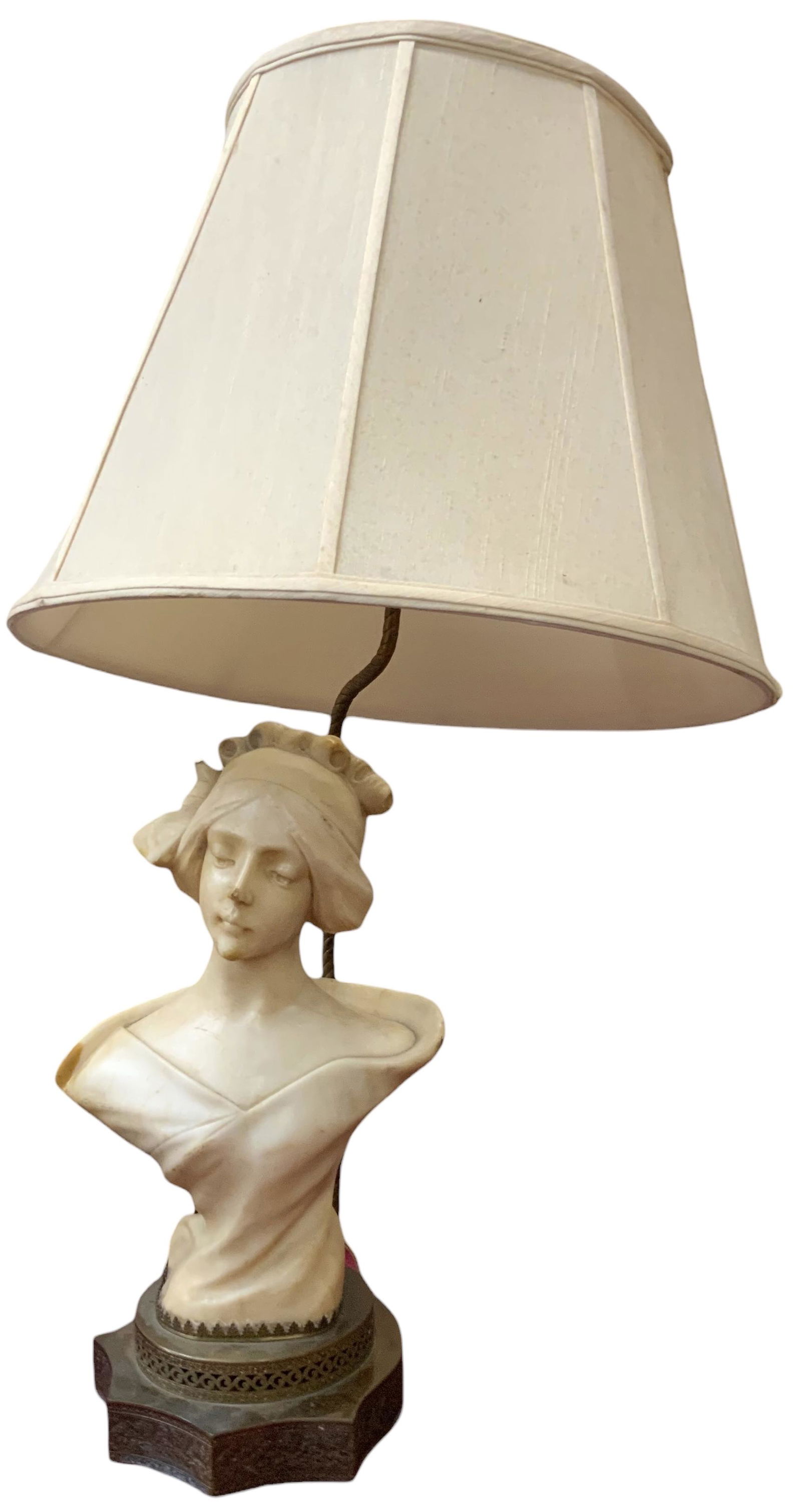 Table Lamp w/ Alabaster Bust of Woman, AS IS. (1 of 2)