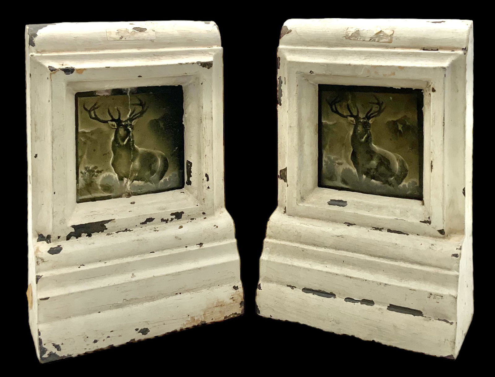 Pair of Architectural Salvage Pcs.- Framed Elk. (1 of 3)