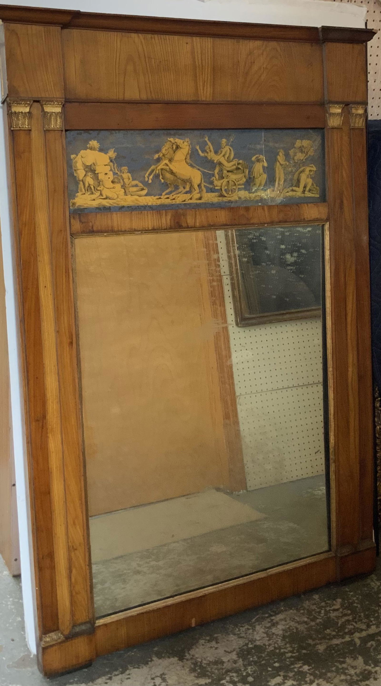 Empire Reverse Glass Painted Mirror. (1 of 2)