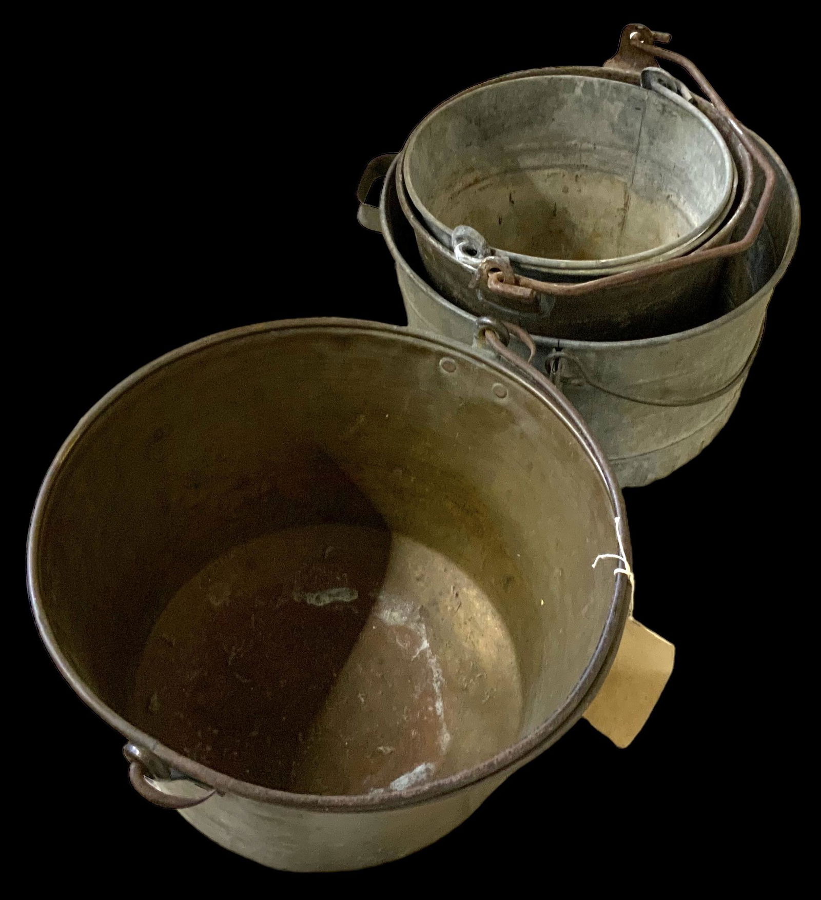 Lot of 4 Vintage Metal Buckets or Pails. (1 of 1)