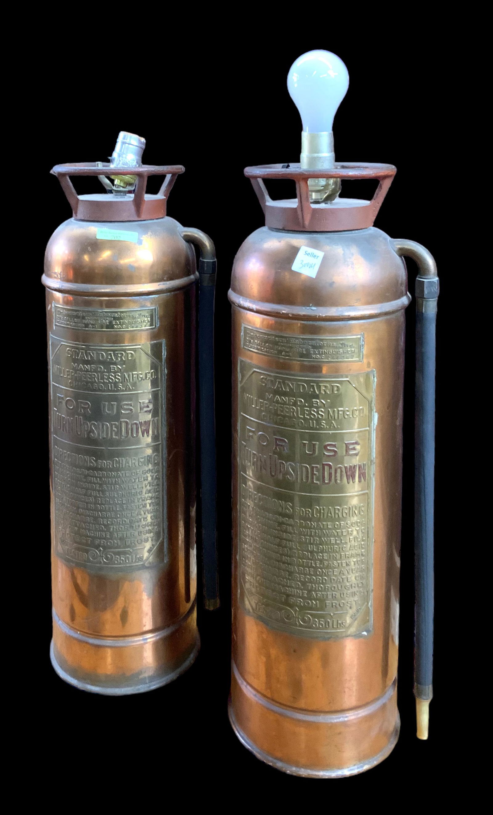 Pair of Vintage Fire Extinguisher Lamps. (1 of 1)
