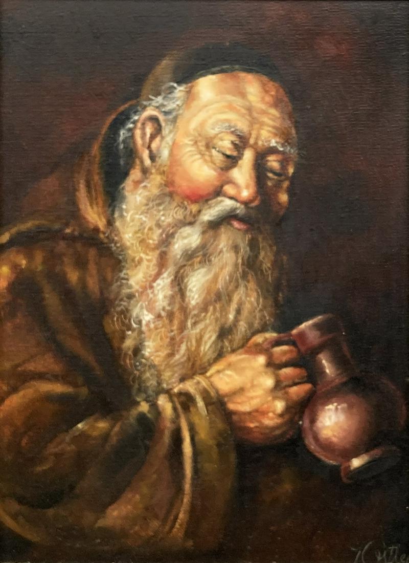 Oil Painting on Canvas of a Monk Sgd. Ostler. (1 of 6)