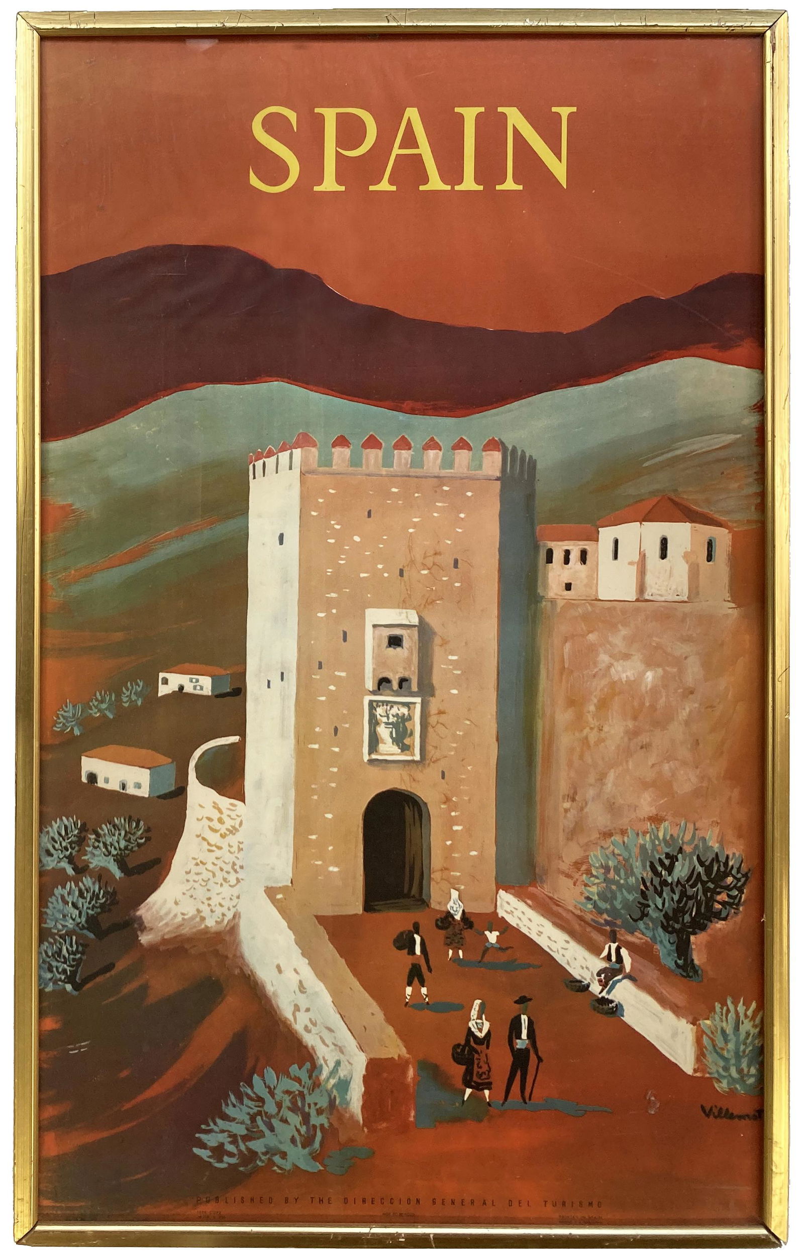Original Travel Poster for Spain by Villemot. (1 of 2)