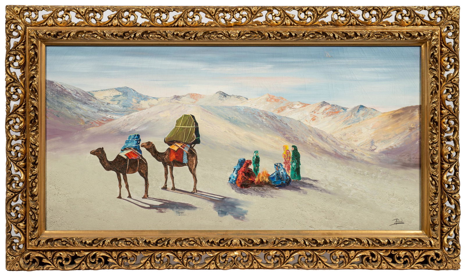 Vintage Oil Painting of Desert Landscape, Sgd. (1 of 4)