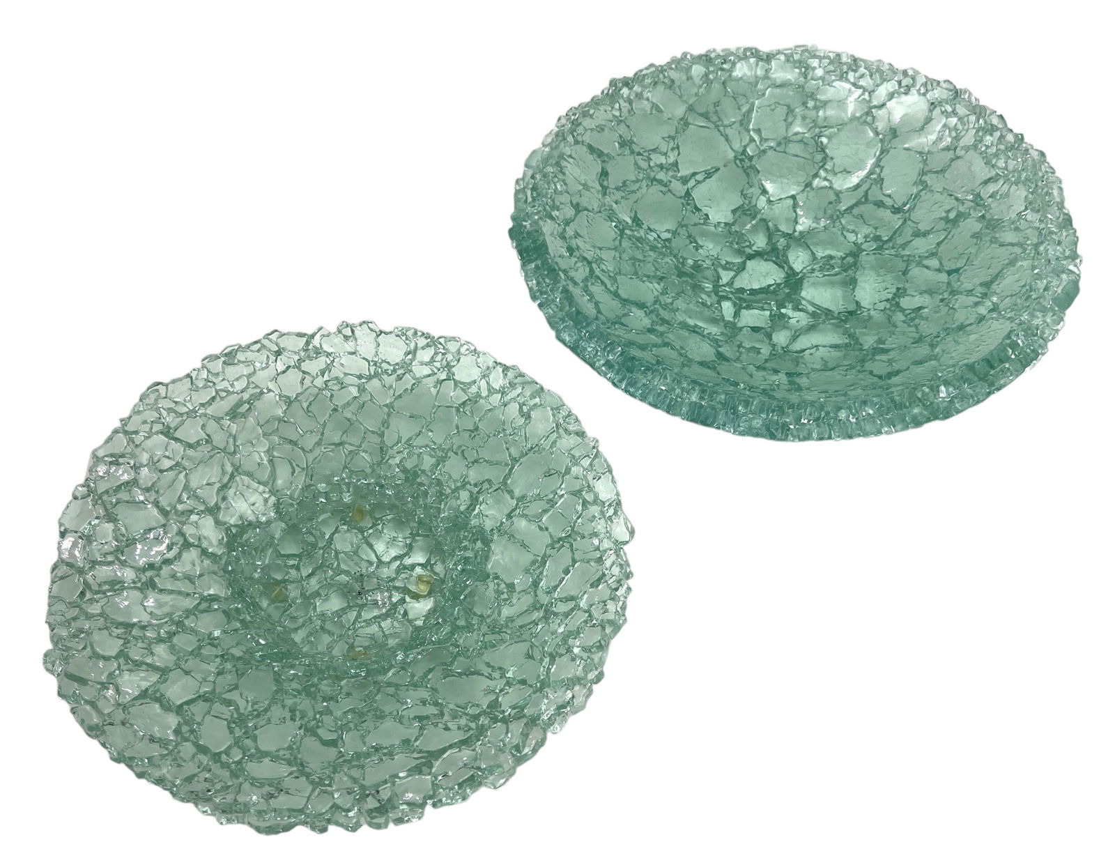 Lot:2 Decorative Art Bowls of Recycled Windshield. (1 of 2)