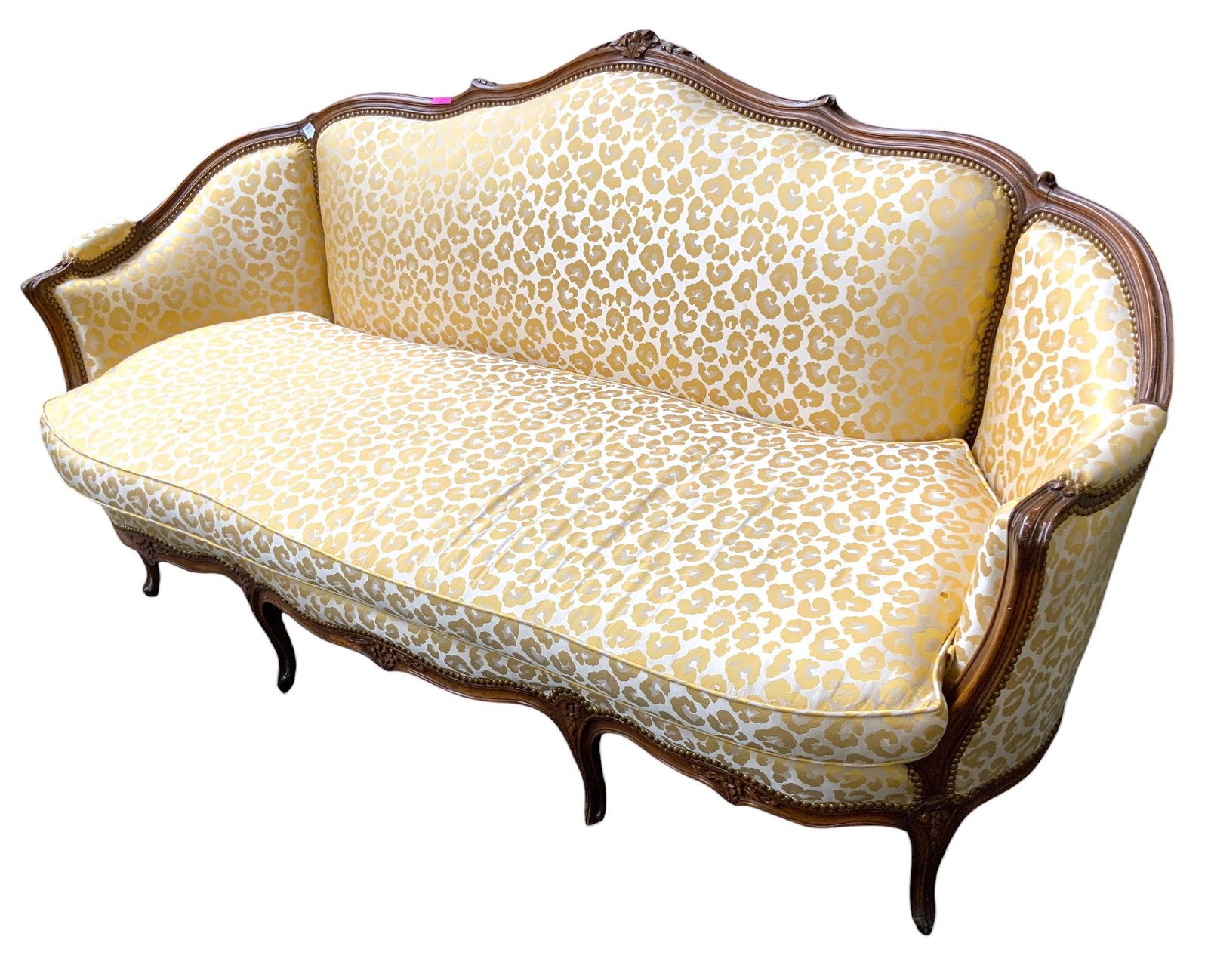 Vintage French-Style Walnut Frame Sofa. (1 of 2)