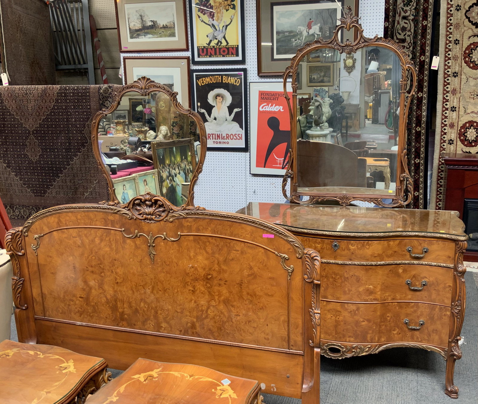 French Carved Rom Weber Bedroom Set. (1 of 3)