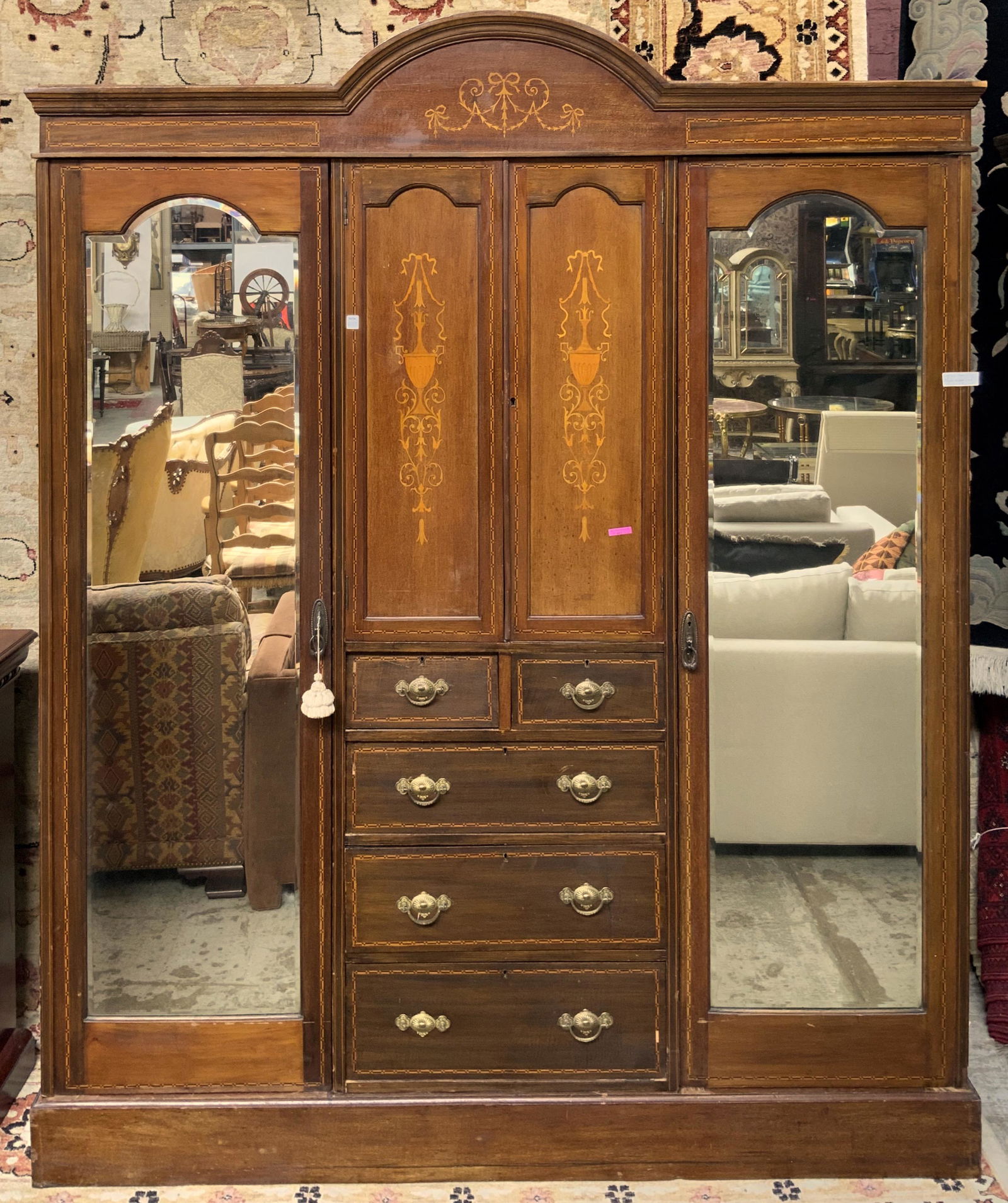 5 Piece English Inlaid Armoire. (1 of 1)