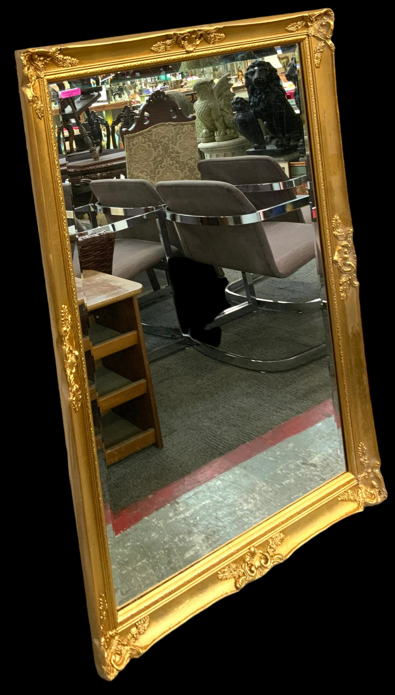 Gilt Frame Carolina Company Bevelled Wall Mirror. (1 of 1)