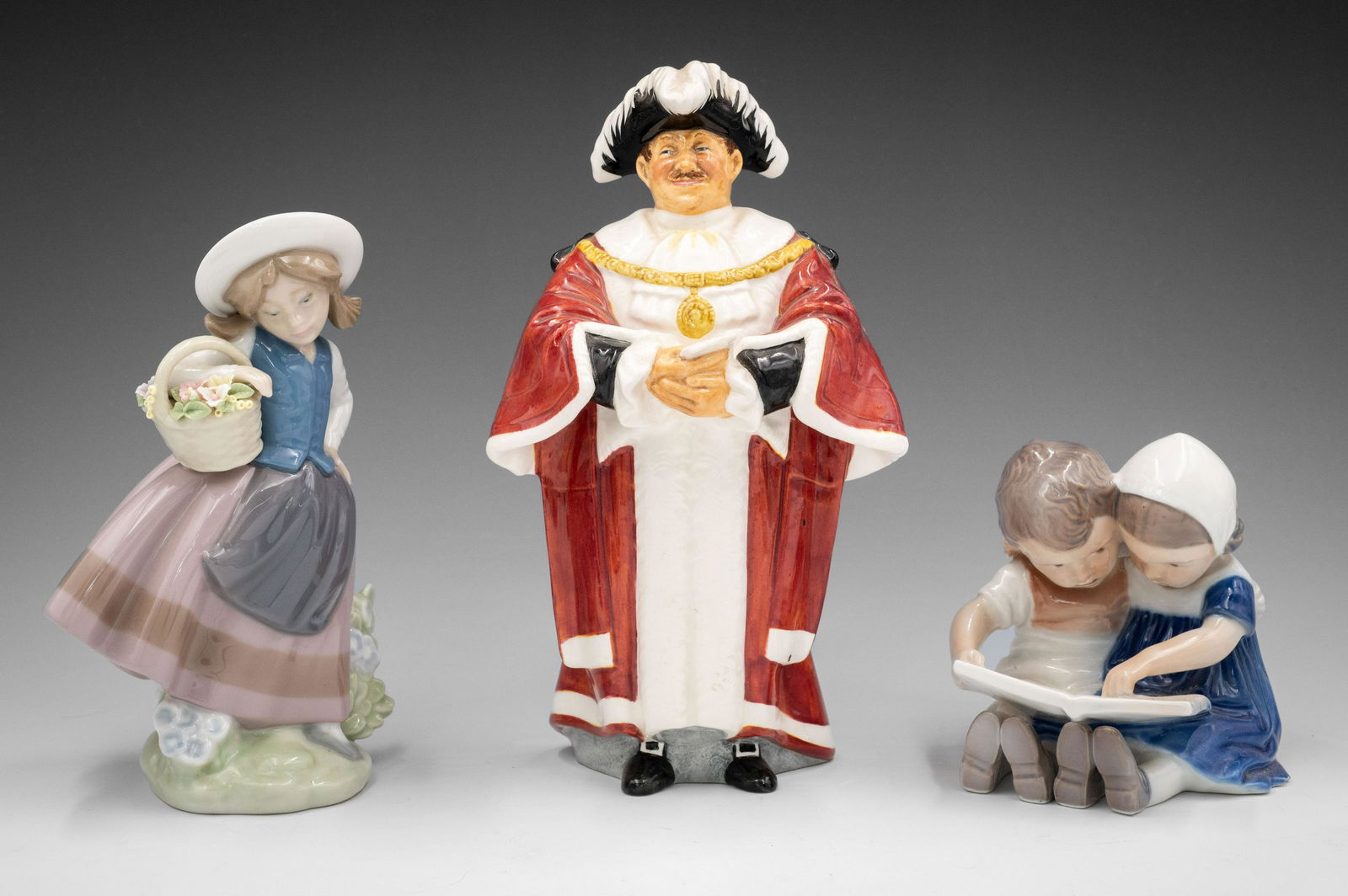 Lot of 3 Assorted Porcelain Figurines. (1 of 2)
