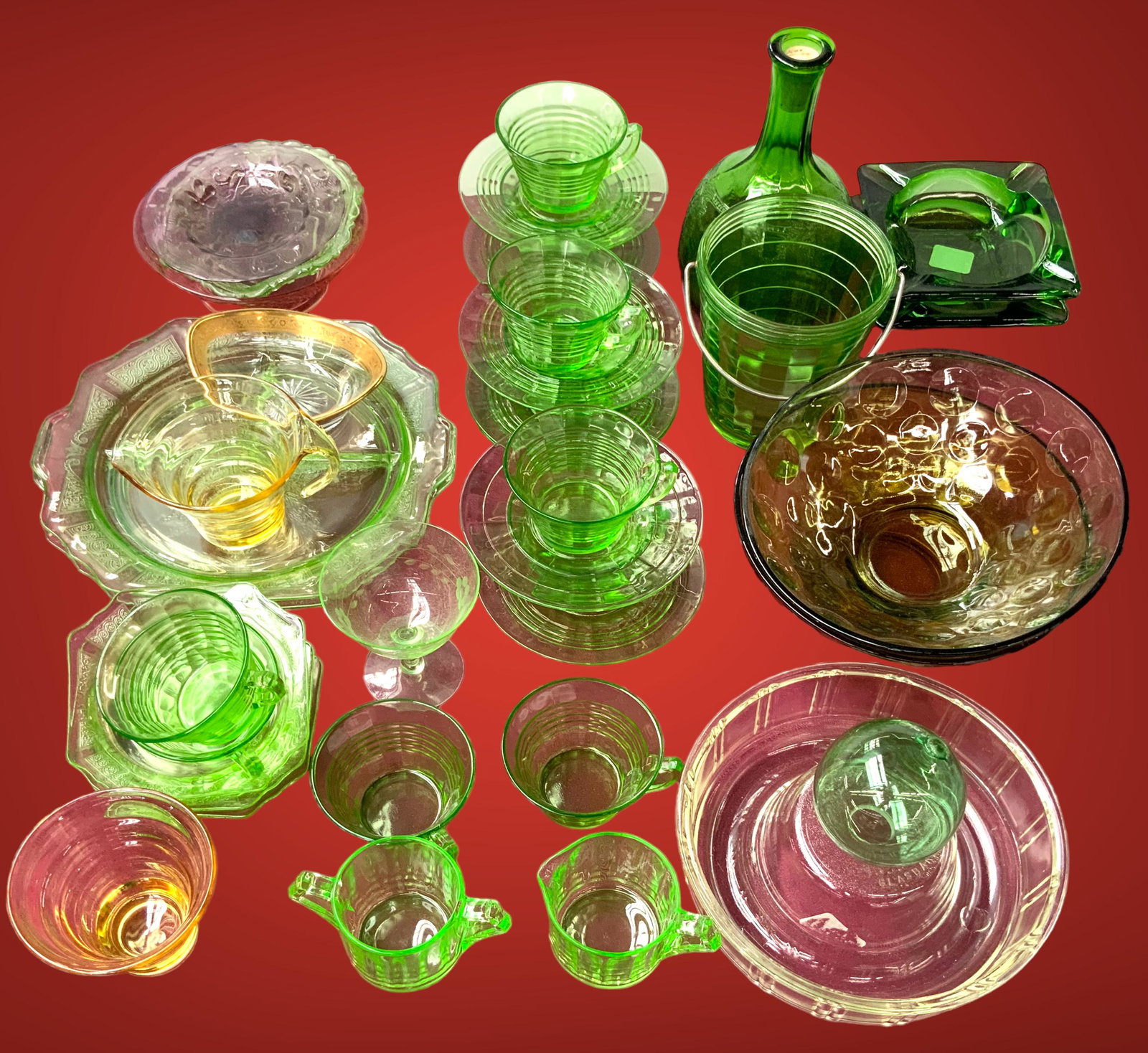 Lot of Mostly Depression Glass- Some Uranium. (1 of 1)