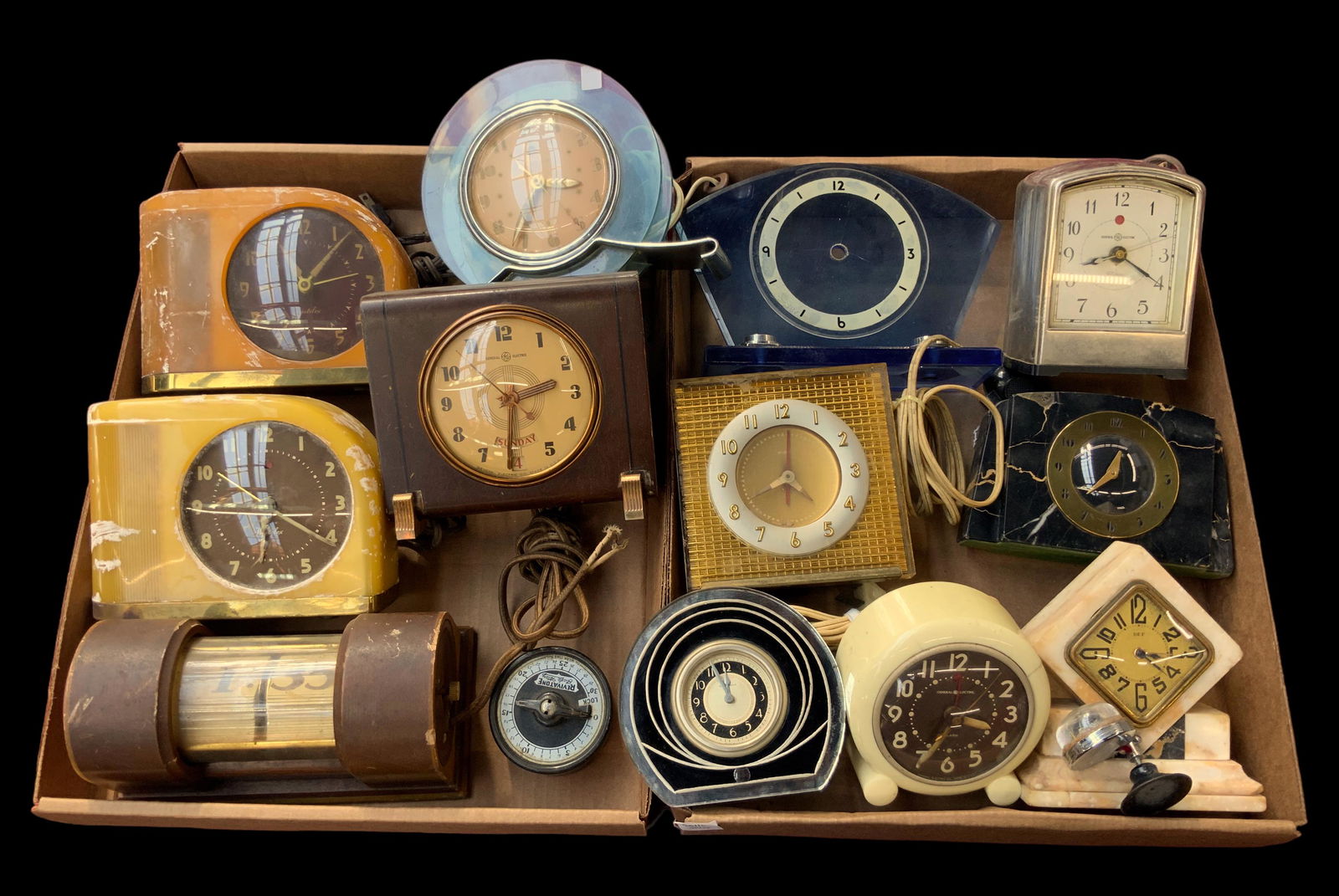 Lot of 14 Art Deco Electric Clocks and Timers. (1 of 1)