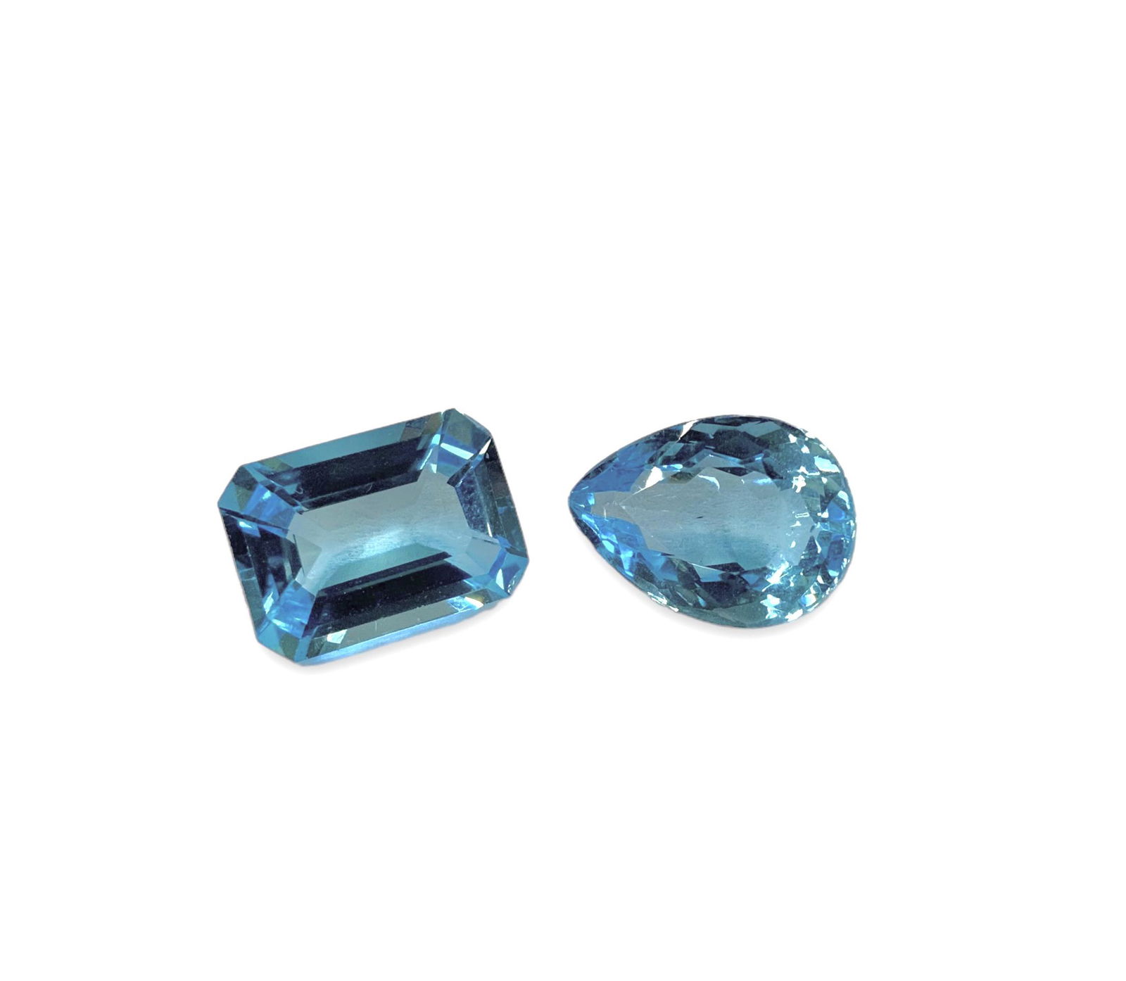 Lot of Two Large Blue Topaz Gemstones. (1 of 2)