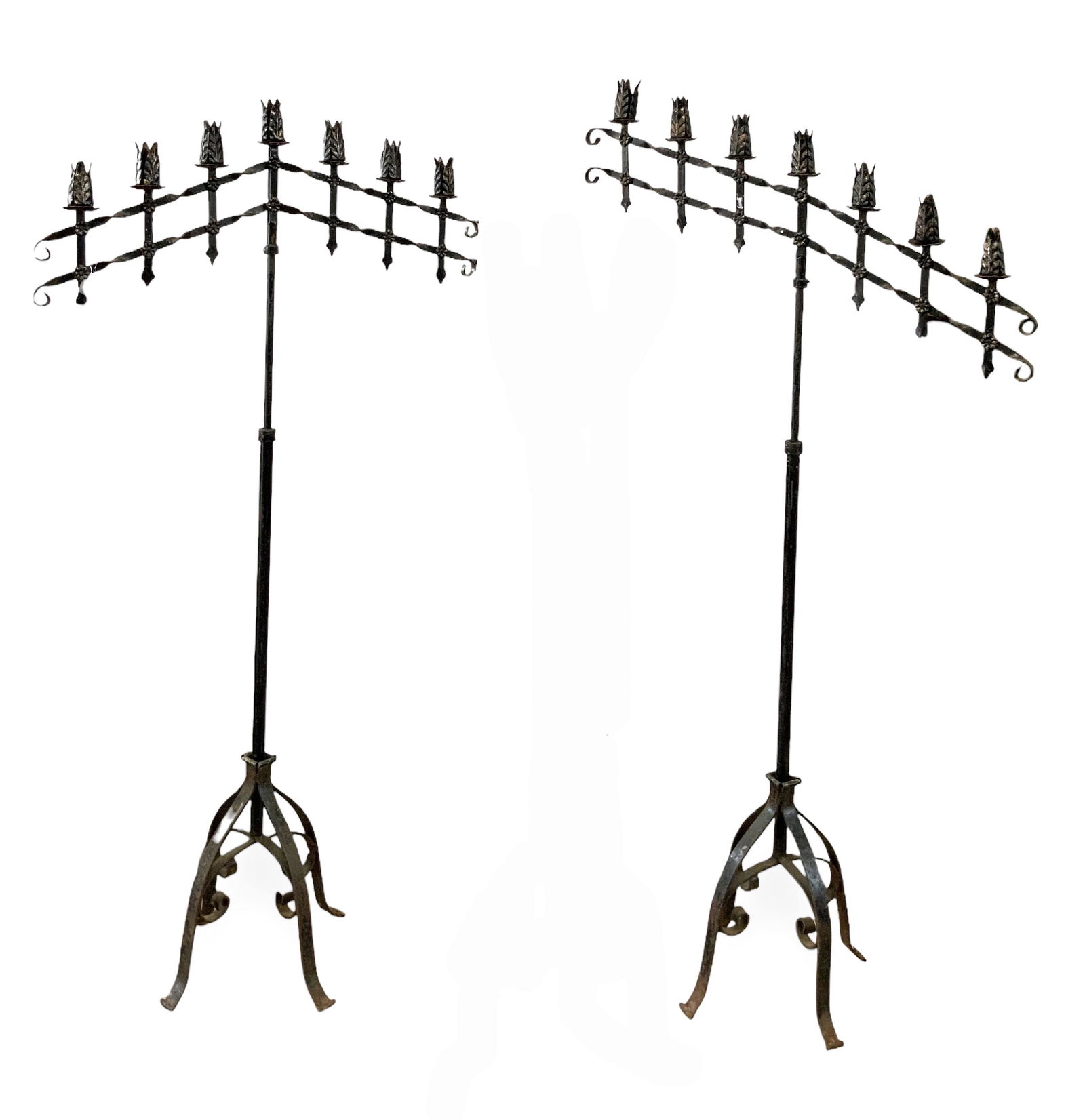Pair of Vintage Wrought Iron Tall Candelabra. (1 of 1)