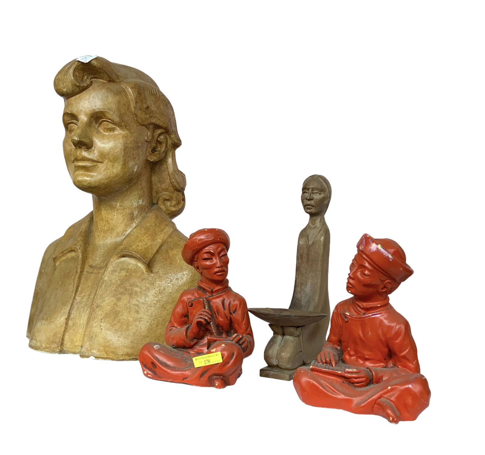 Lot: Vintage Bust, 50's Asian Man Figures, etc. (1 of 1)