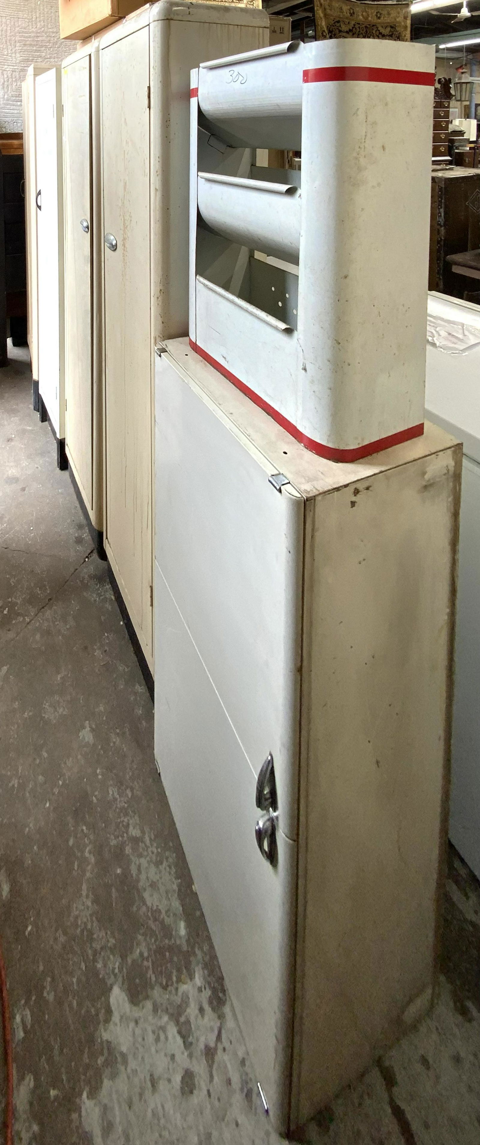 Lot of 6 Art Deco Metal Storage / Kitchen Cabinets (1 of 2)