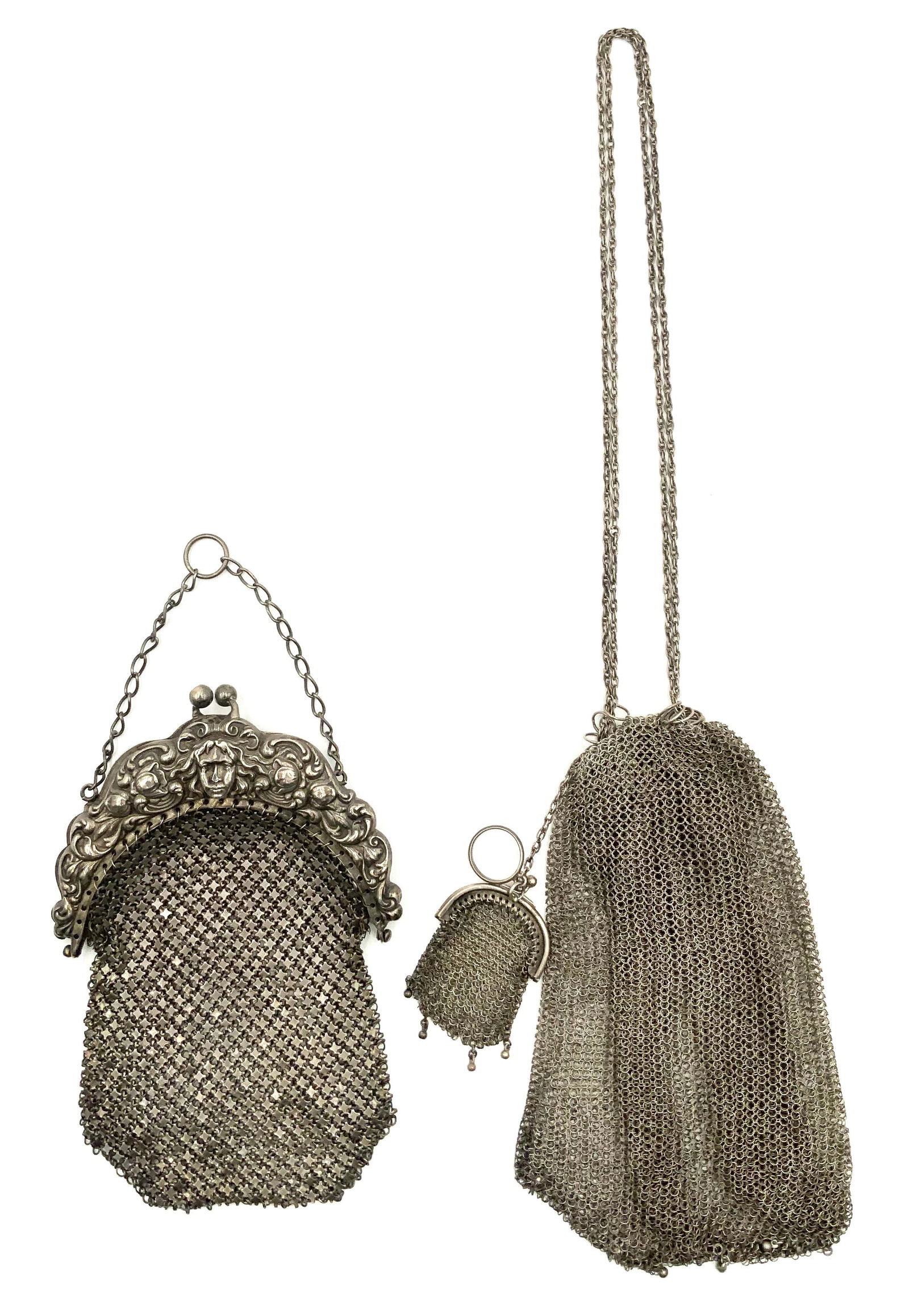 Lot of 2 Silver Mesh Purses- Sterling, etc. (1 of 3)