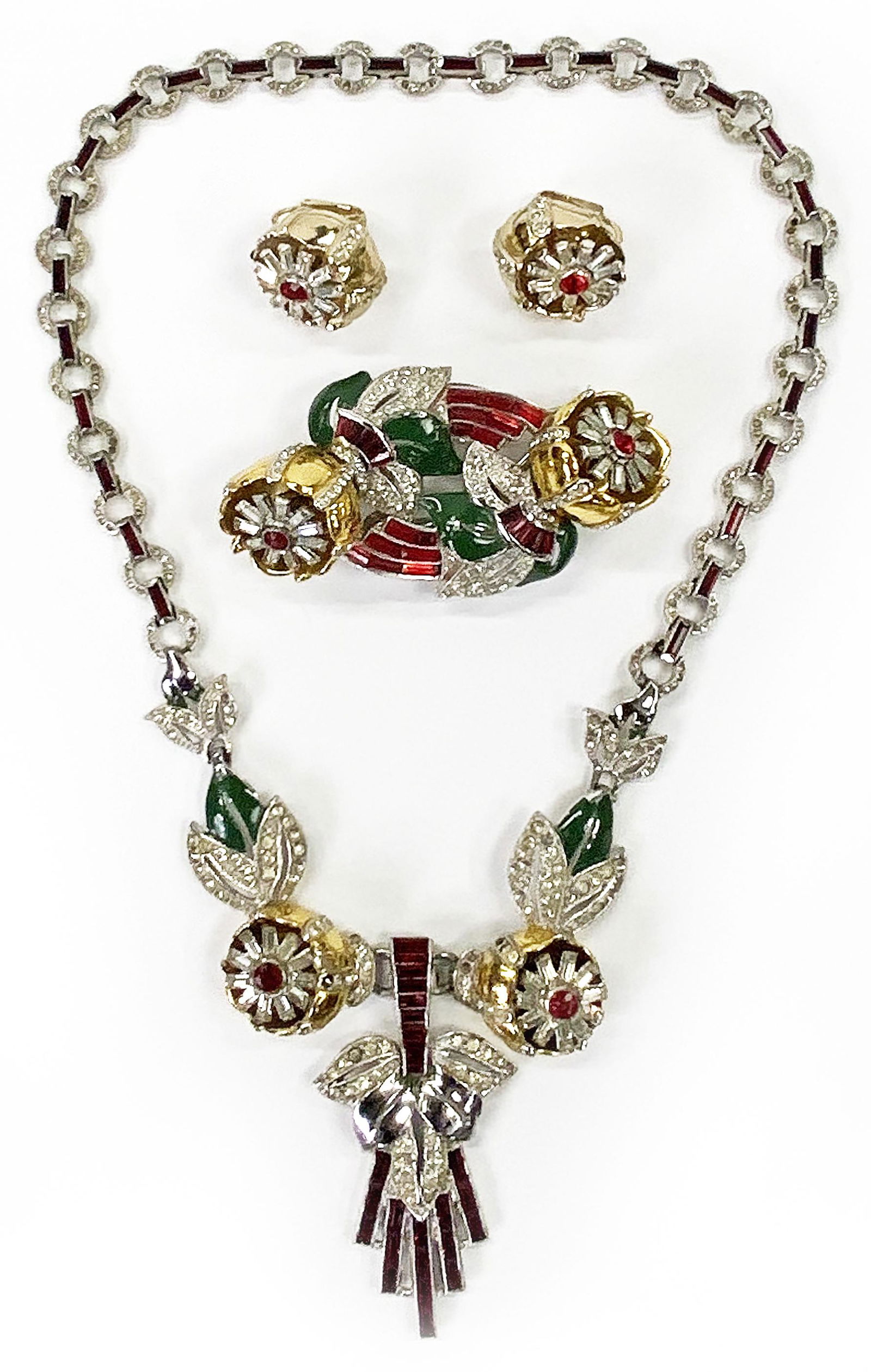 Vintage Coro Quivering Camelia Necklace Set. (1 of 7)