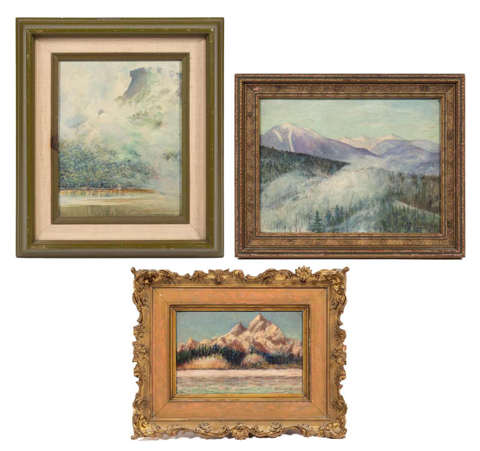 Lot of 3 Signed Landscape Oil Paintings. (1 of 16)
