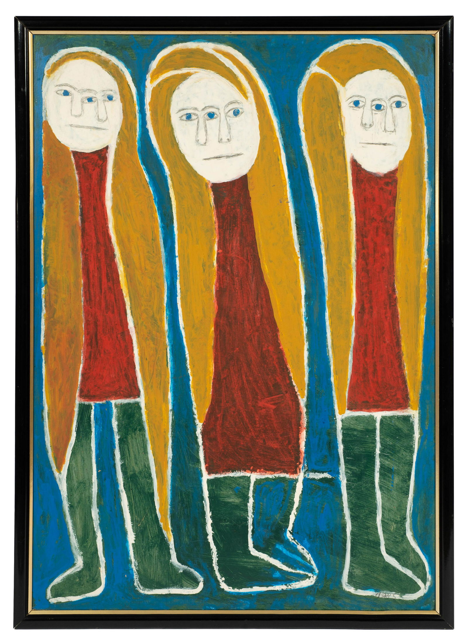 Painting of Three Figures by Sava Sekulic. (1 of 5)