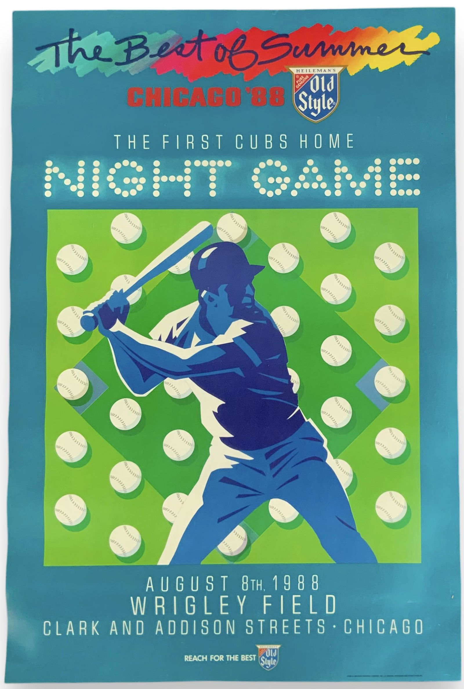 1988 Old Style First Cubs Night Game Poster. (1 of 5)