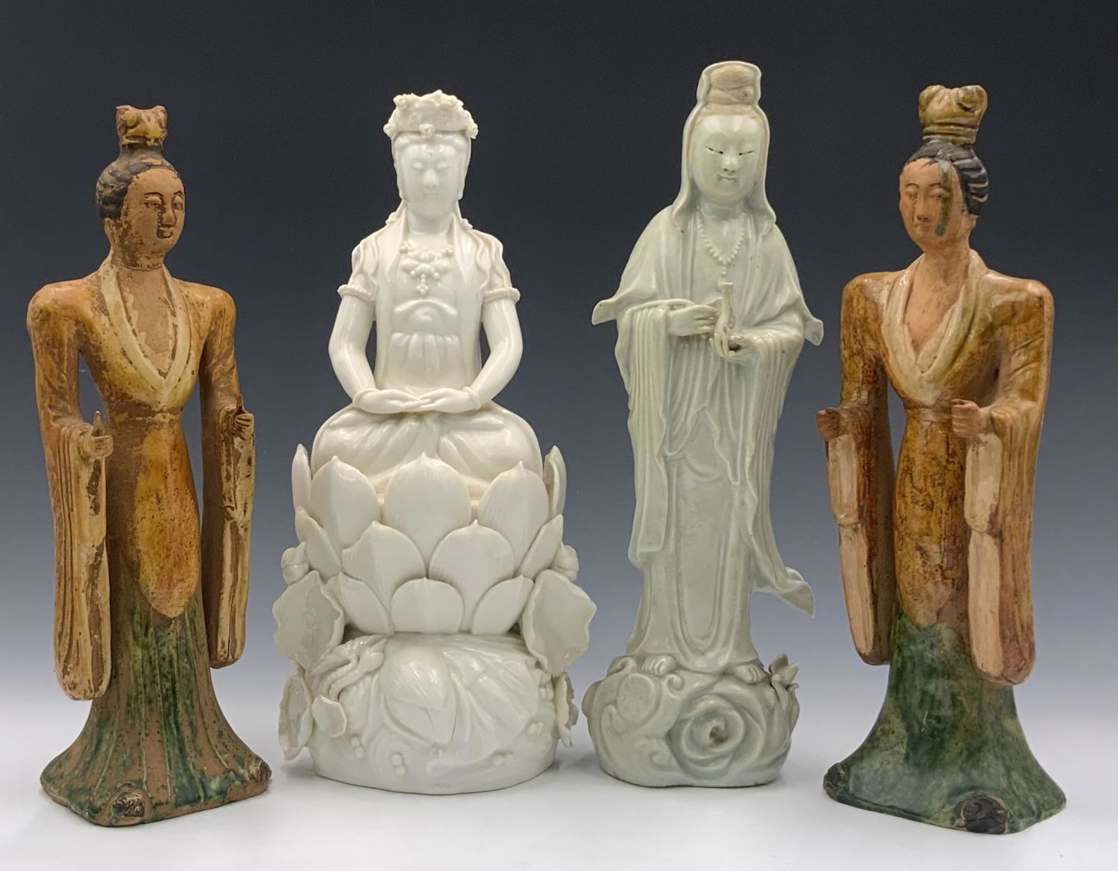 Lot of 4 Asian Lady Figurines. (1 of 5)