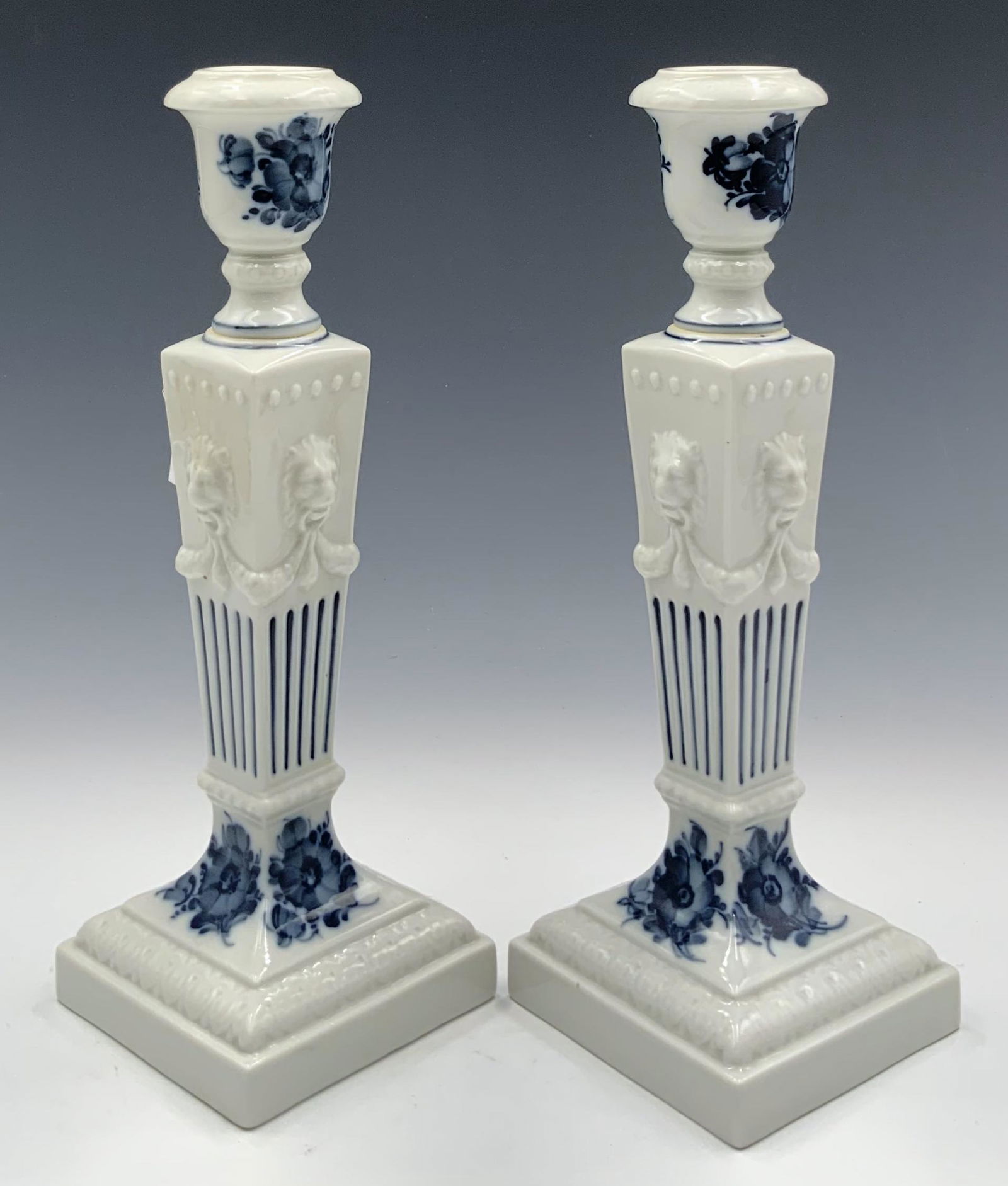 Royal Copenhagen Candlestick Pair w/ Lion Heads. (1 of 3)