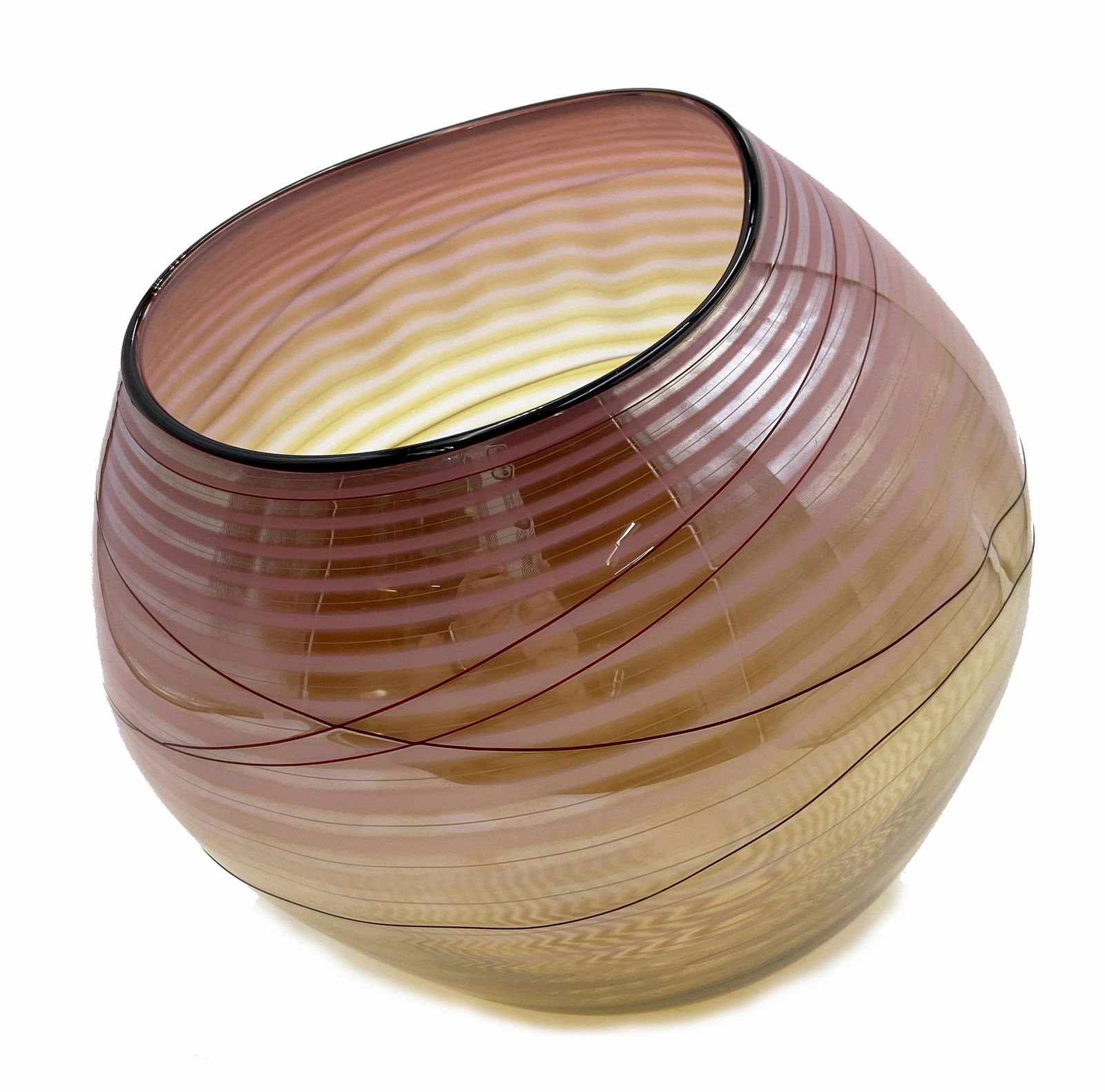 Dale Chihuly Signed Glass Basket w/ Display Case. (1 of 6)