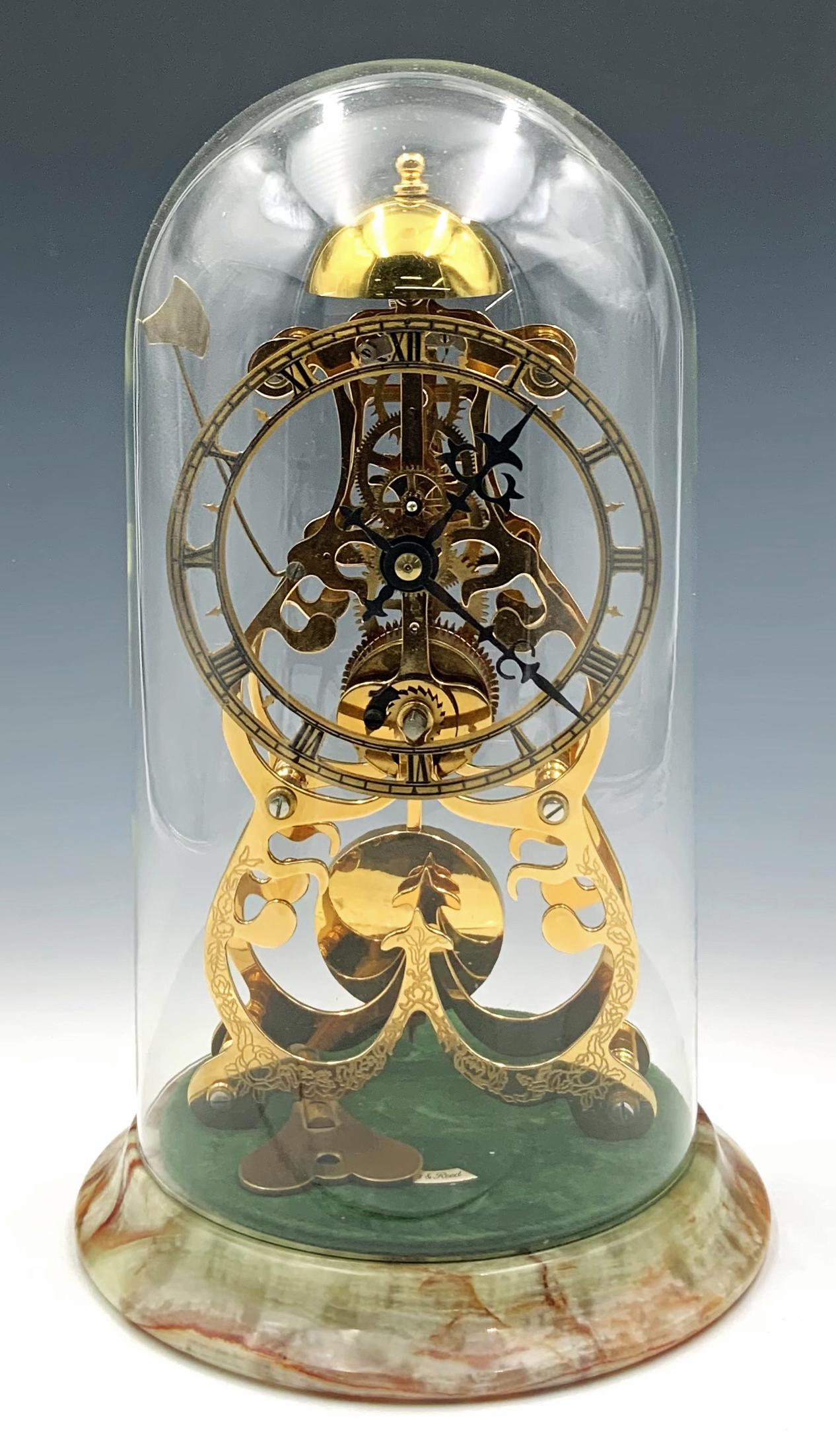 Thwaites & Reed Skeleton Clock on Onyx Base. (1 of 5)