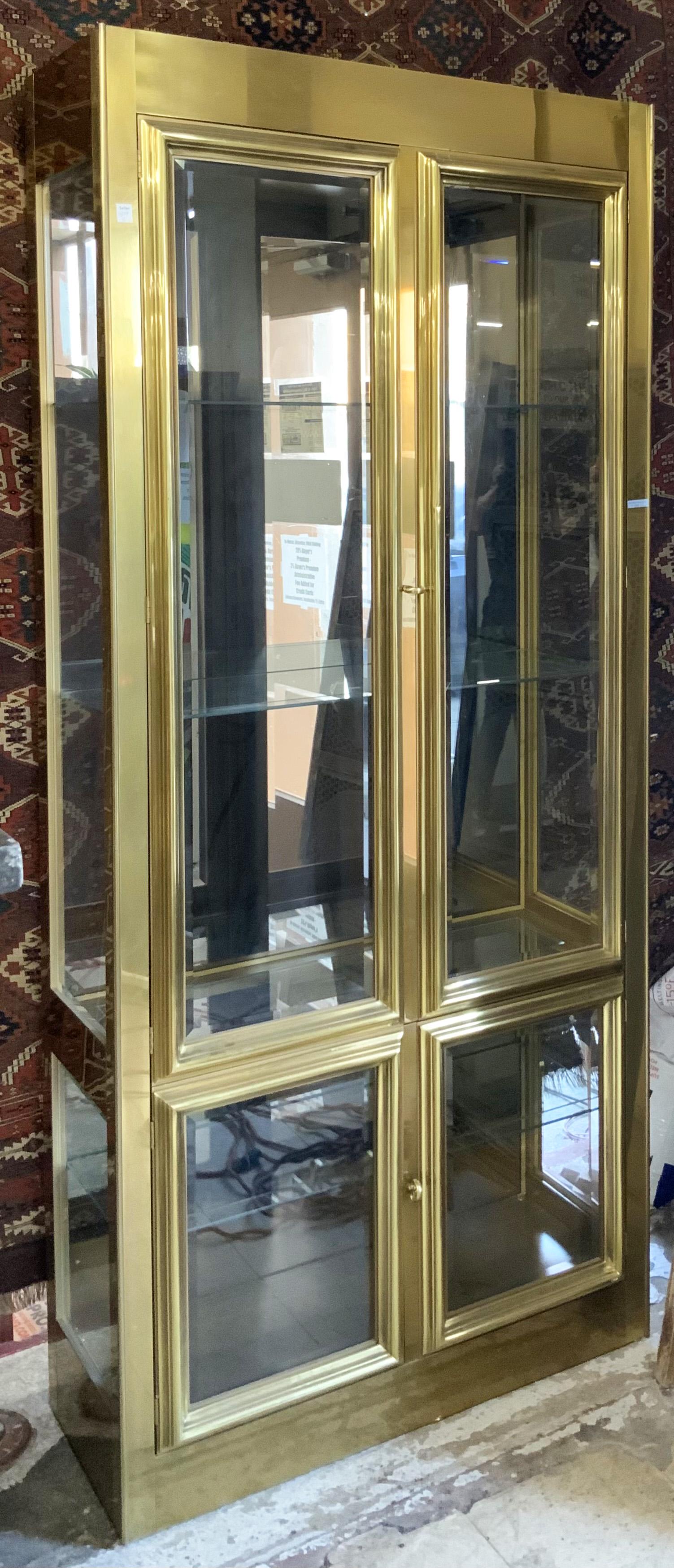 Modern Brass 4 Door Display or Curio Cabinet. (1 of 1)