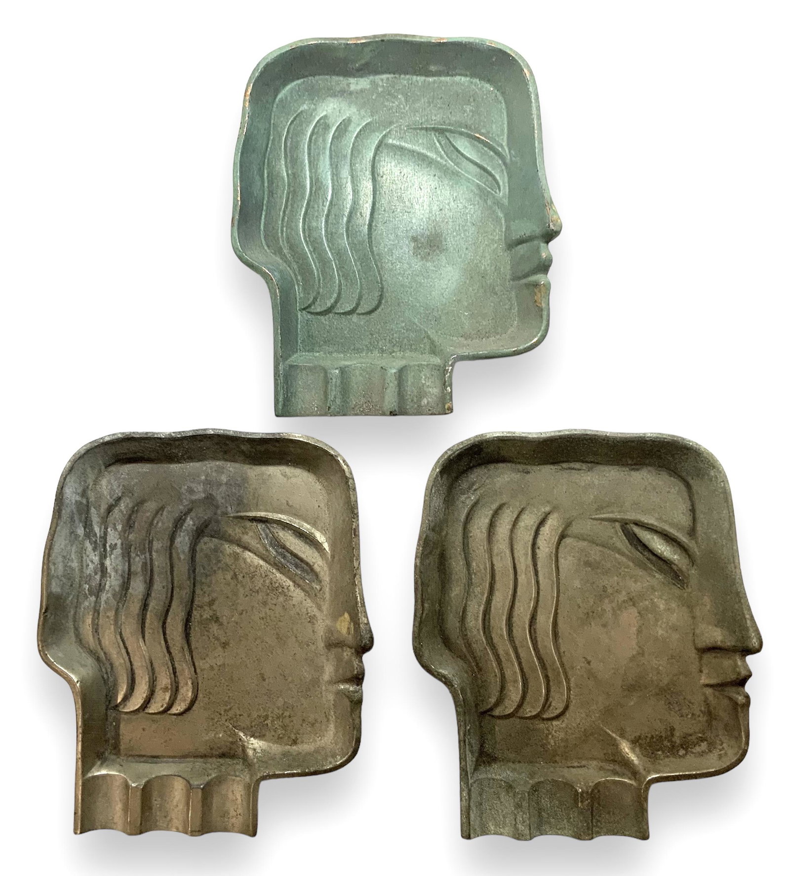 Lot of Three Art Deco Ashtrays. (1 of 2)
