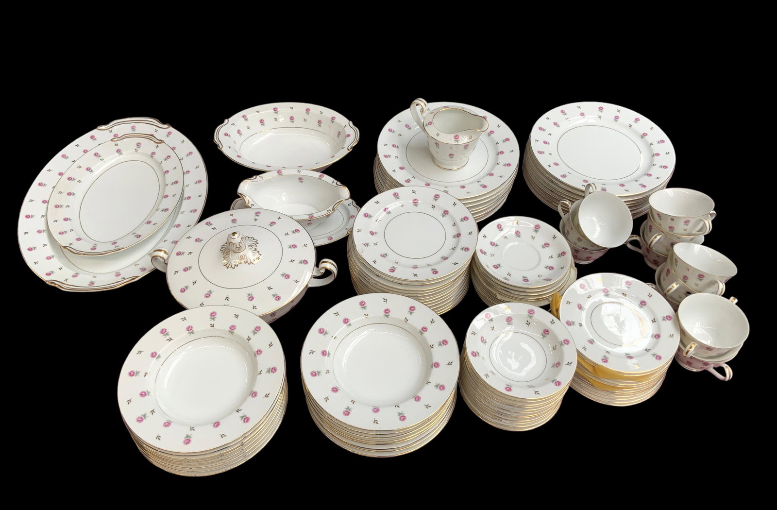 101 Pc. Set of Noritake "Rosalie" China. (1 of 2)