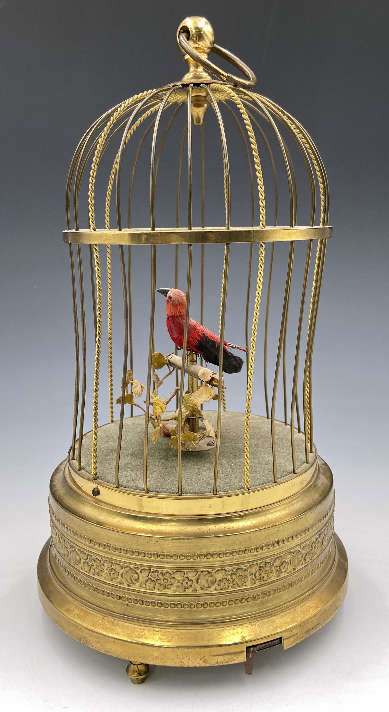 Vintage Singing Mechanical Bird in Cage. (1 of 3)