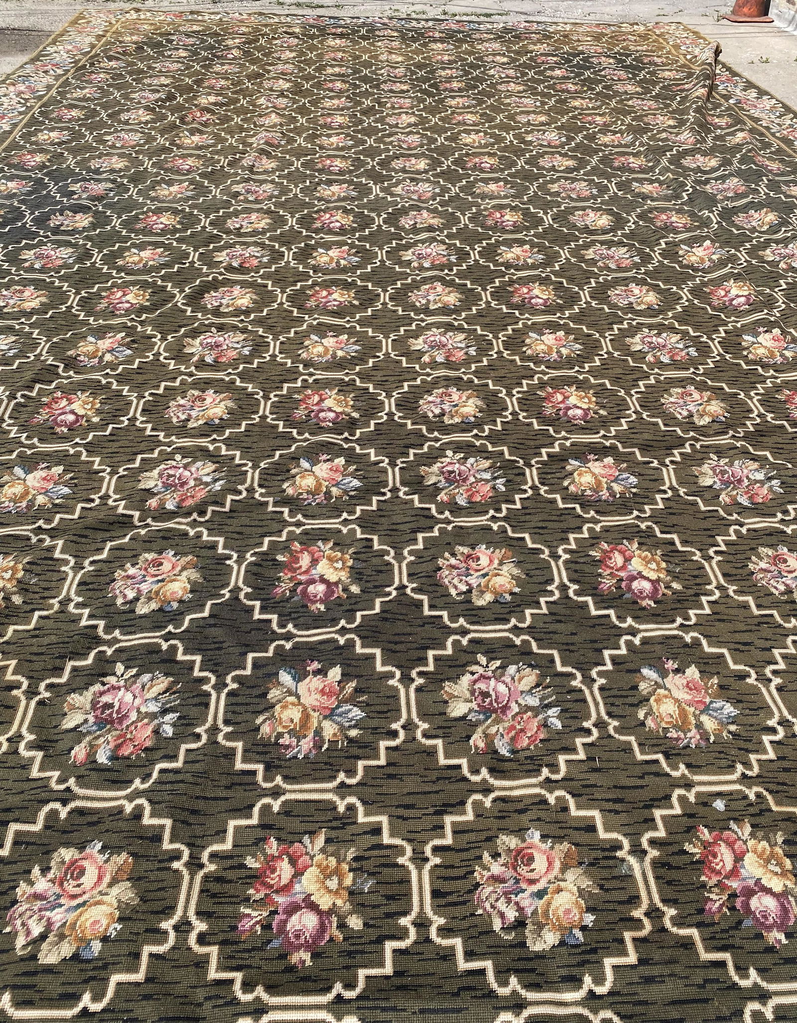 Appx. 16 1/2' x 24 1/2' Stark Needlepoint Rug. (1 of 1)