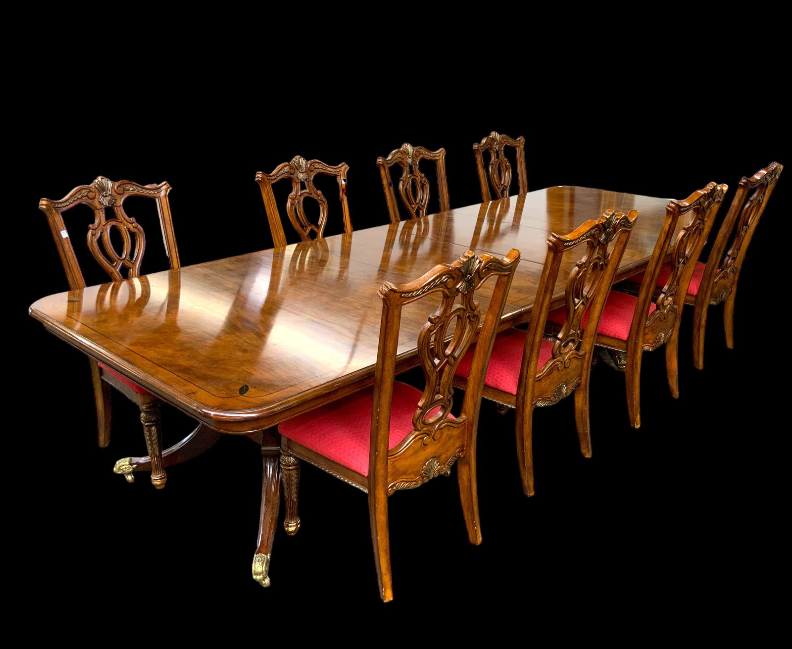 Reproduction Dining Table with 8 Dining Chairs. (1 of 2)