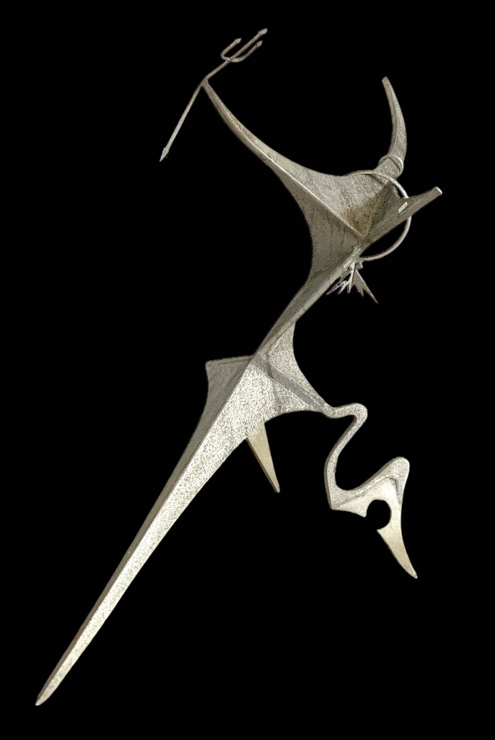 White Metal Abstract Floor Sculpture. (1 of 1)