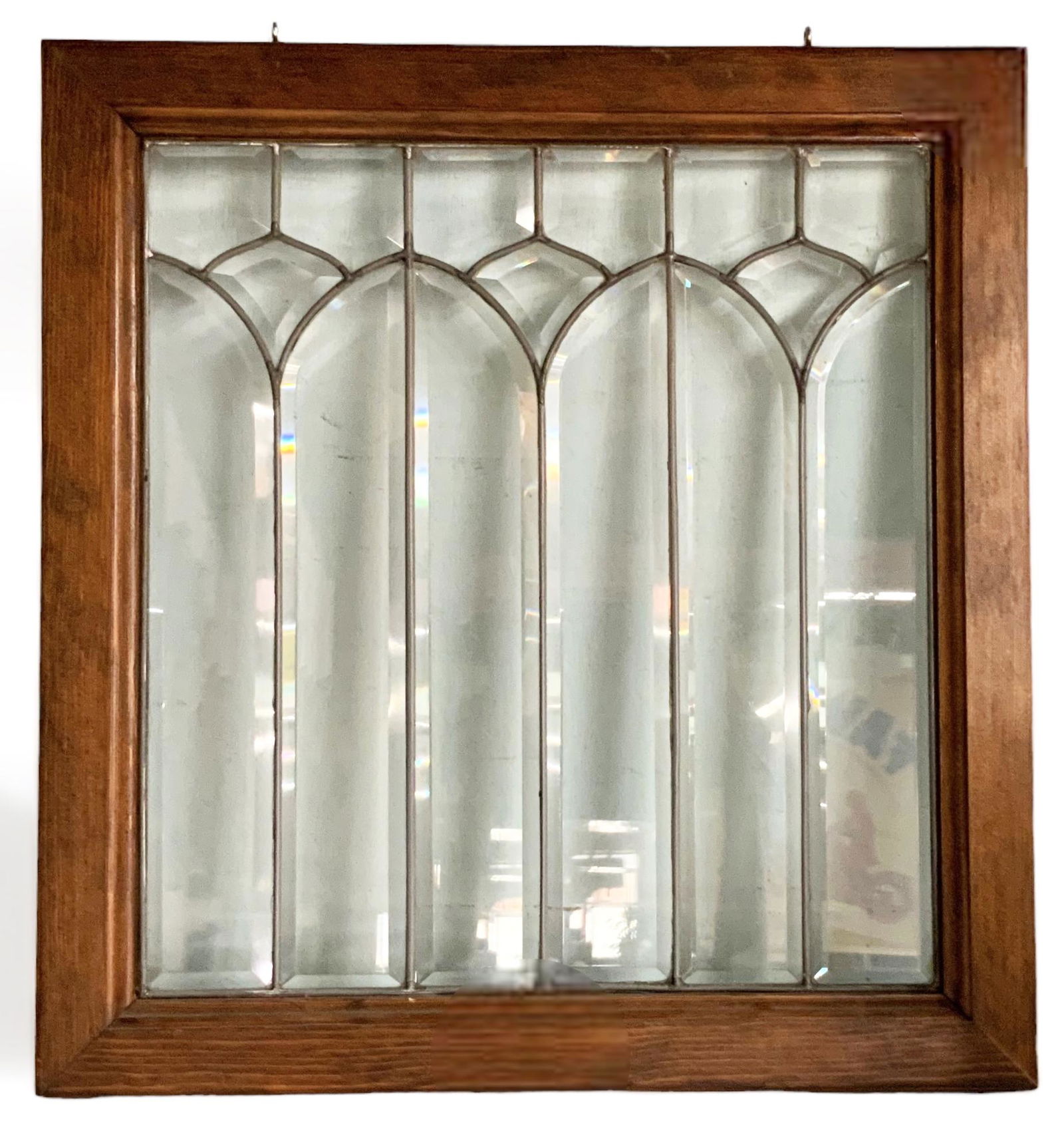 Vintage Bevelled Glass Window in a Wood Frame. (1 of 1)