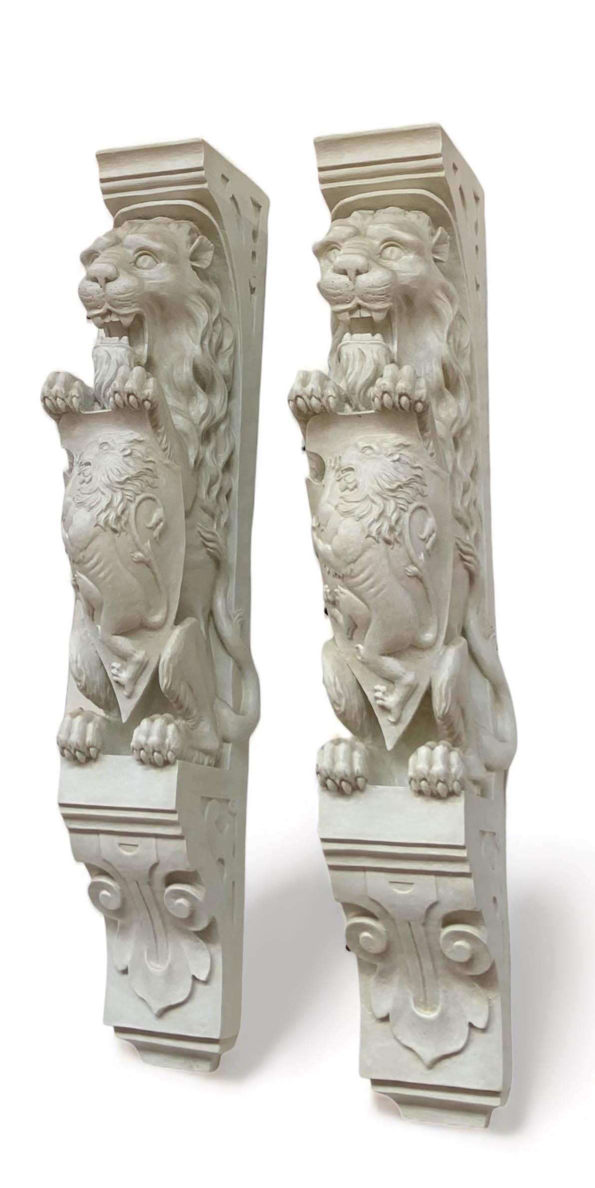 Pair of Architectural Corbel Lion Sculptures. (1 of 2)