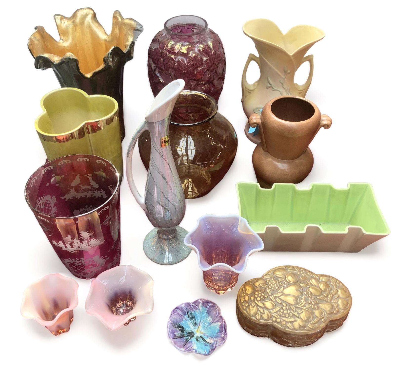 14 Pc. Lot - Murano, Hull, Red Wing, etc. (1 of 3)