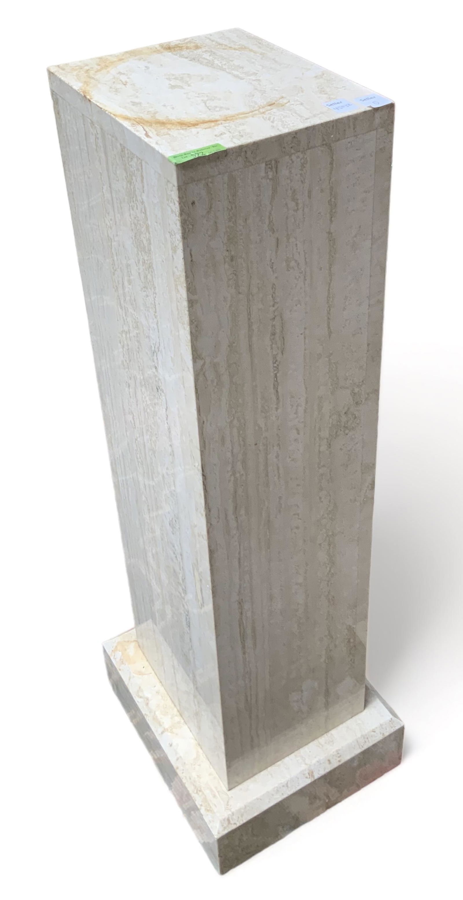 Cream Colored Marble Modern Pedestal. (1 of 1)