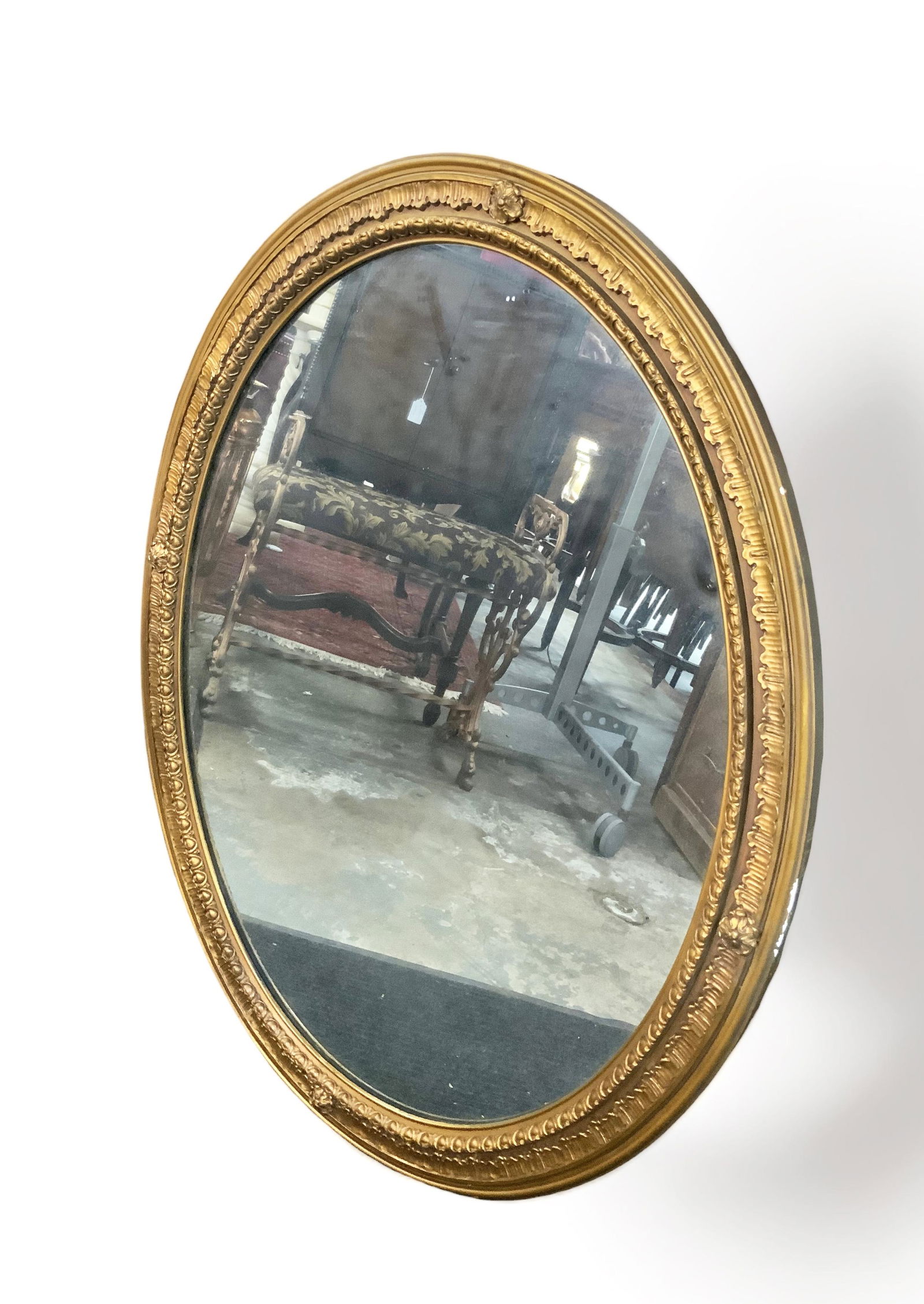 Oval Gold Framed Mirror. (1 of 1)