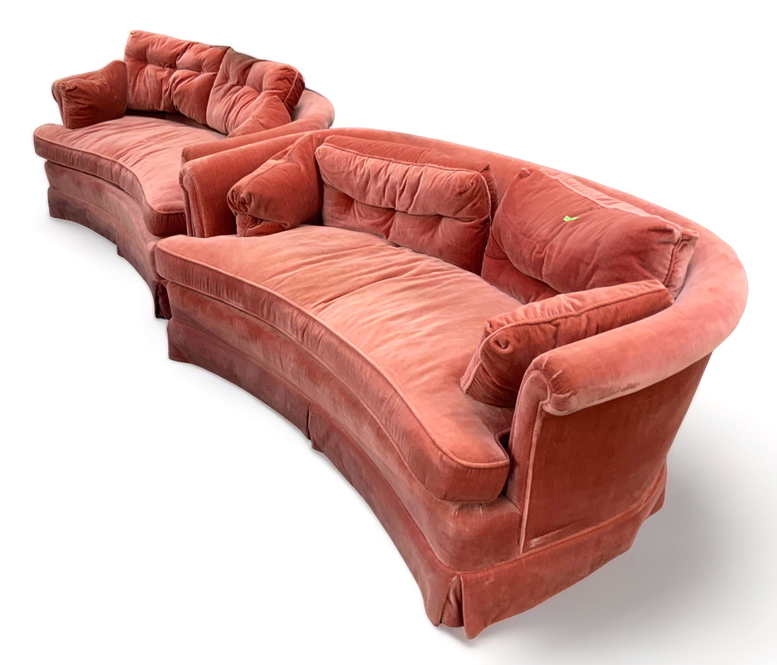 Pair of Mid-Century Mohair Henredon Love Seats. (1 of 1)