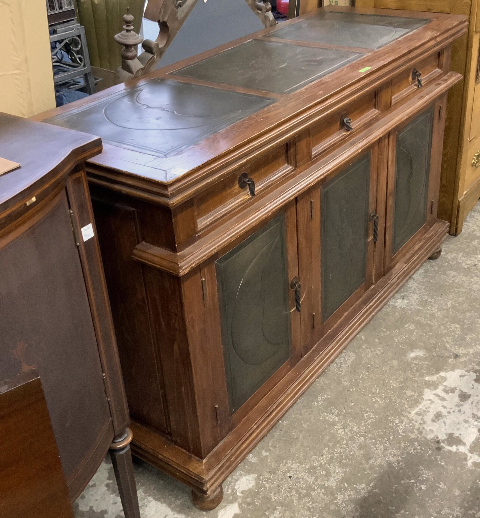 Unusual Sideboard with Metal Sun & Moon Designs. (1 of 1)