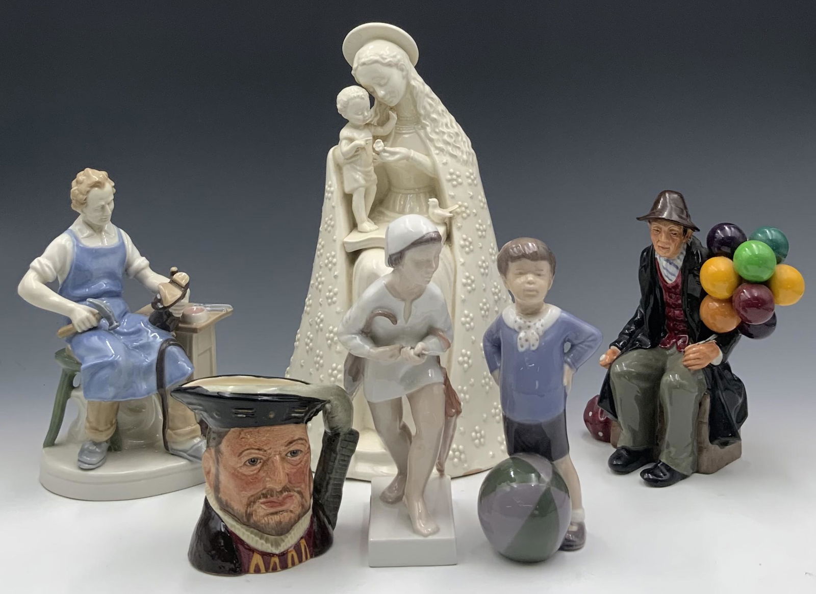 Lot of 6 Figurines- Royal Doulton, Hummel, etc. (1 of 4)