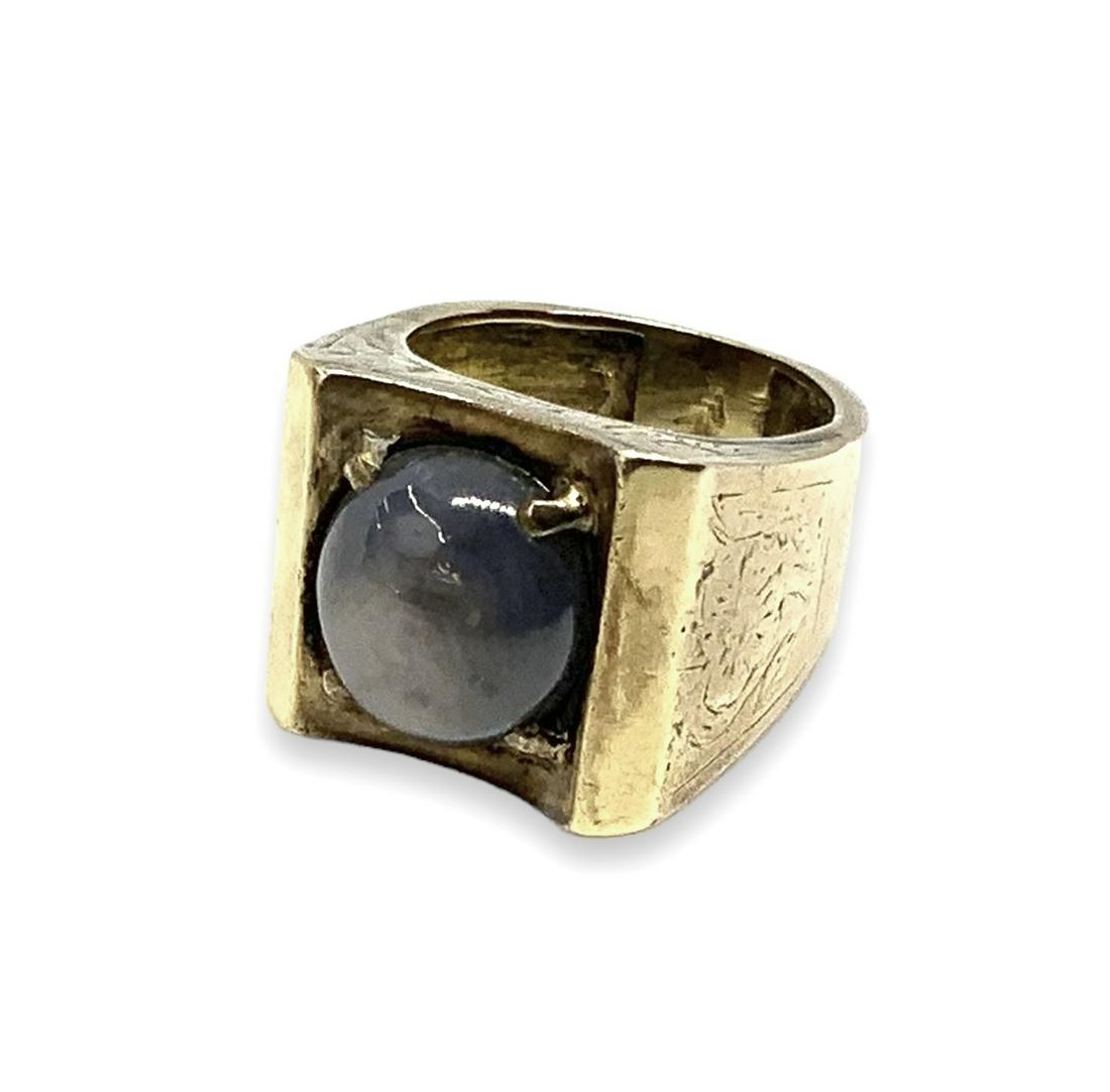 10K Men's Ring w/ Natural Star Ruby or Sapphire. (1 of 4)