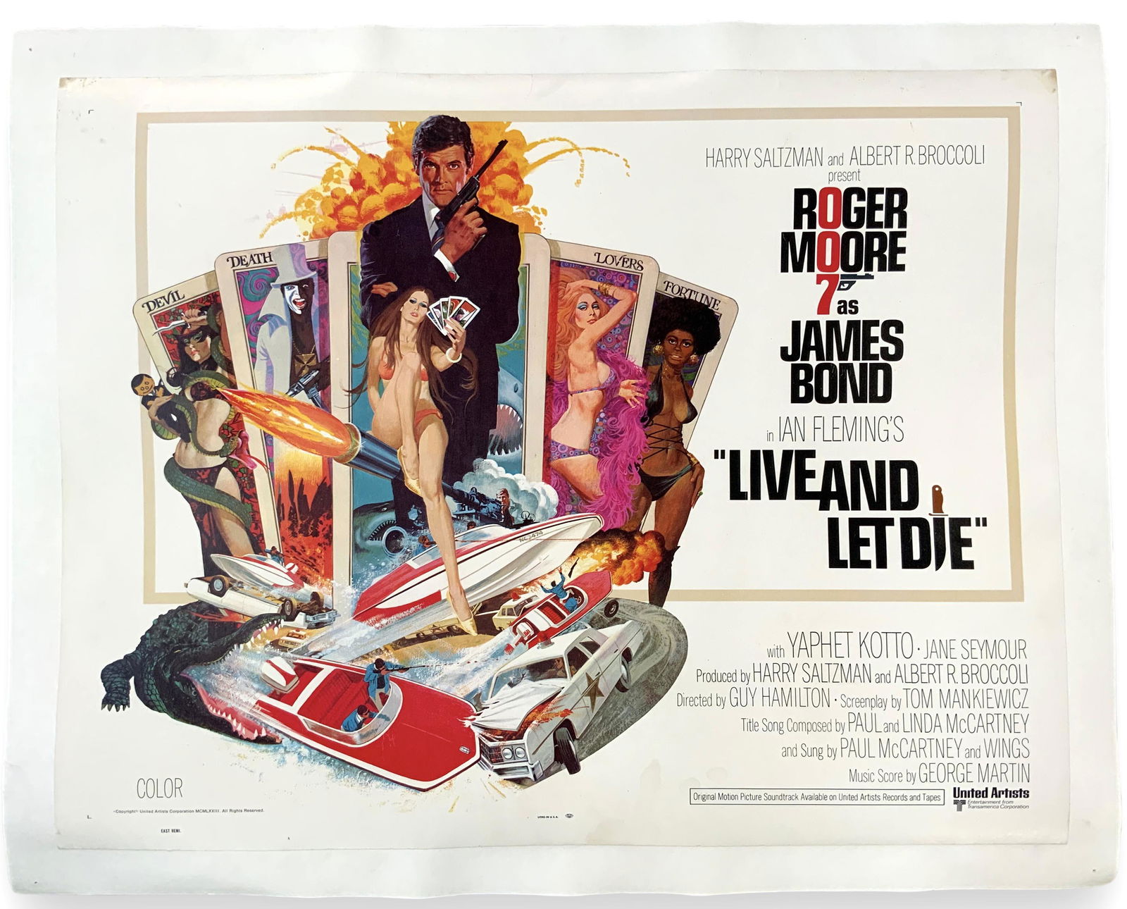 James Bond "Live and Let Die" Linen-Backed Poster. (1 of 3)