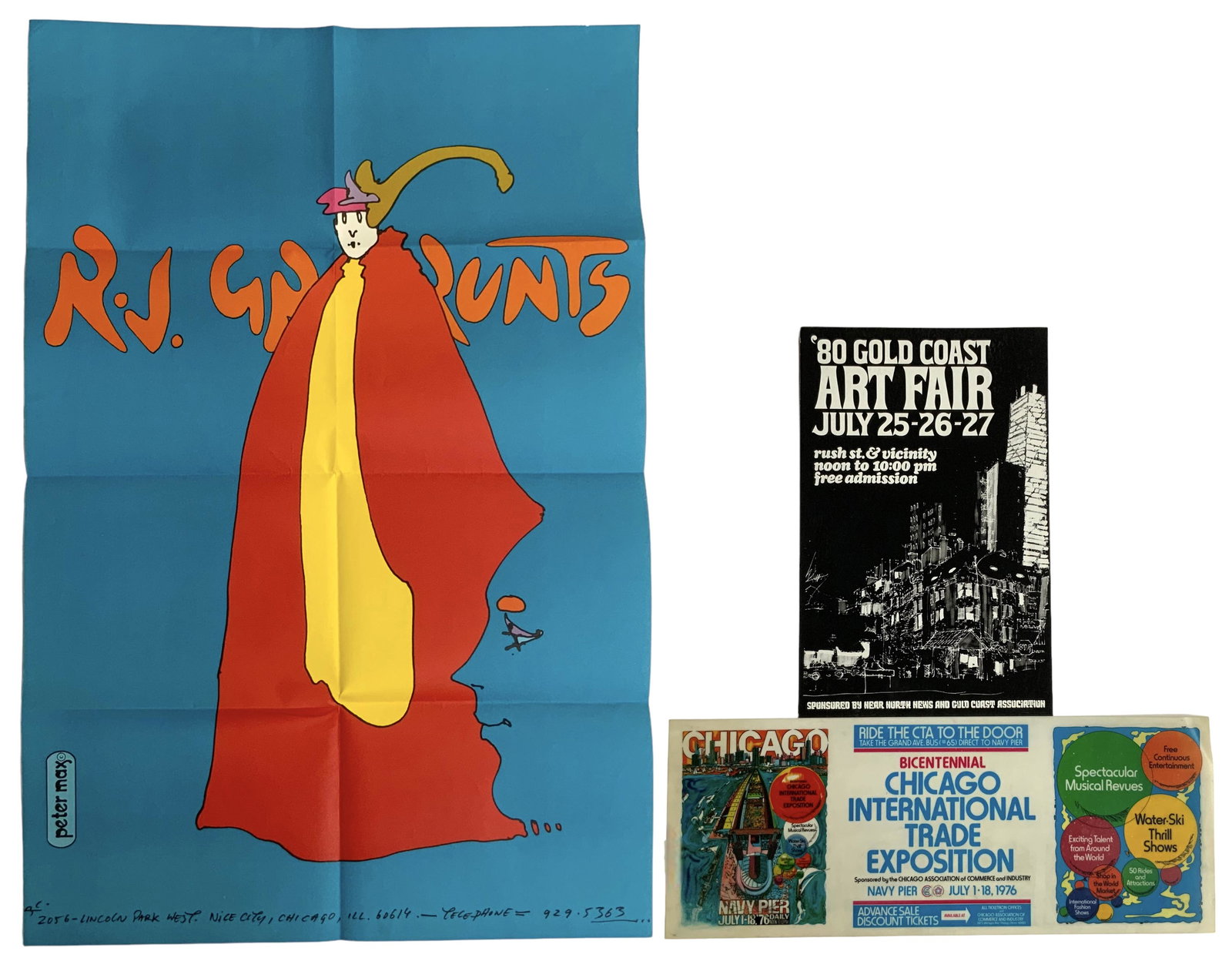 Lot: 3 Chicago Locale Posters- Peter Max, etc. (1 of 1)